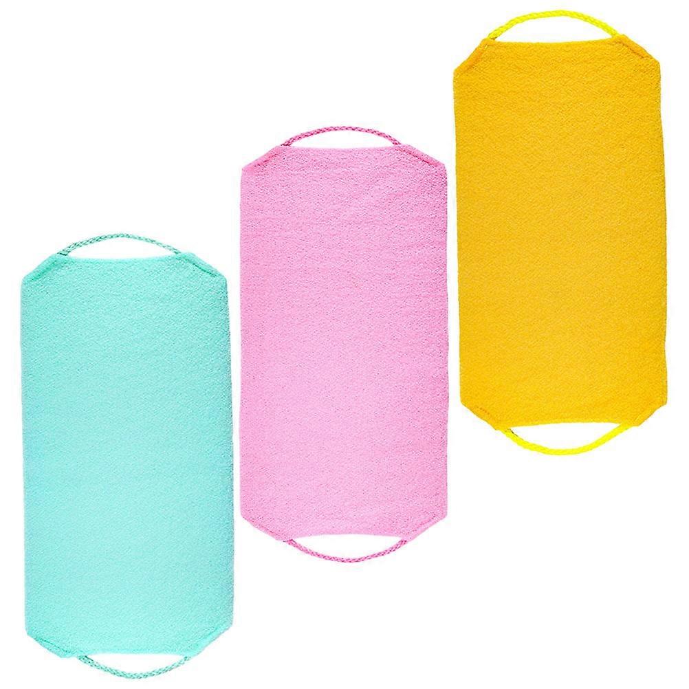Bath Scrubber For Exfoliating Towels Bath Towels Rectangular Pink 55x19.5cm 3Pcs