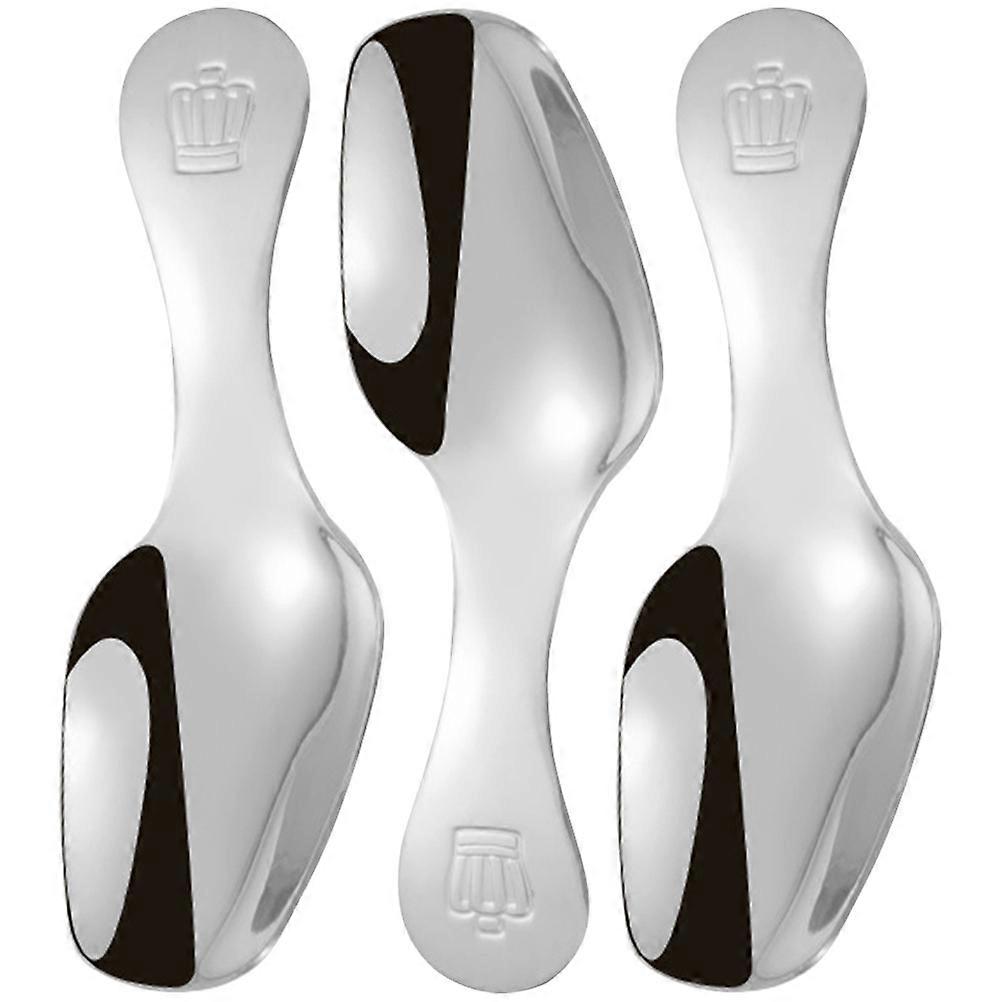 Mini Stainless Steel Spoons Multi-Function Scooping Loose Tea Household Items Silver 3Pcs