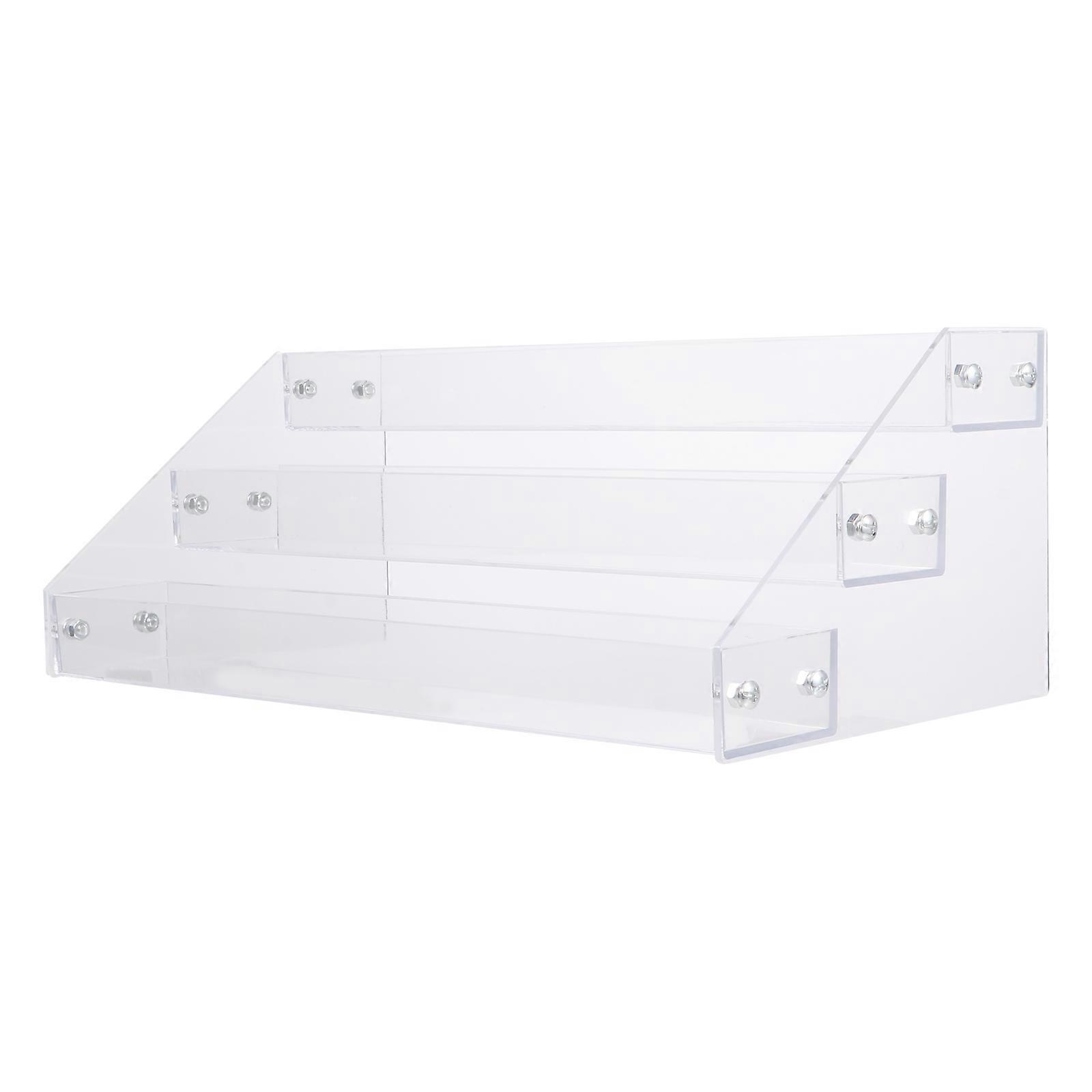 Acrylic Makeup Organizer with Railing for Countertop Storage Transparent Keeps Desktop Neat