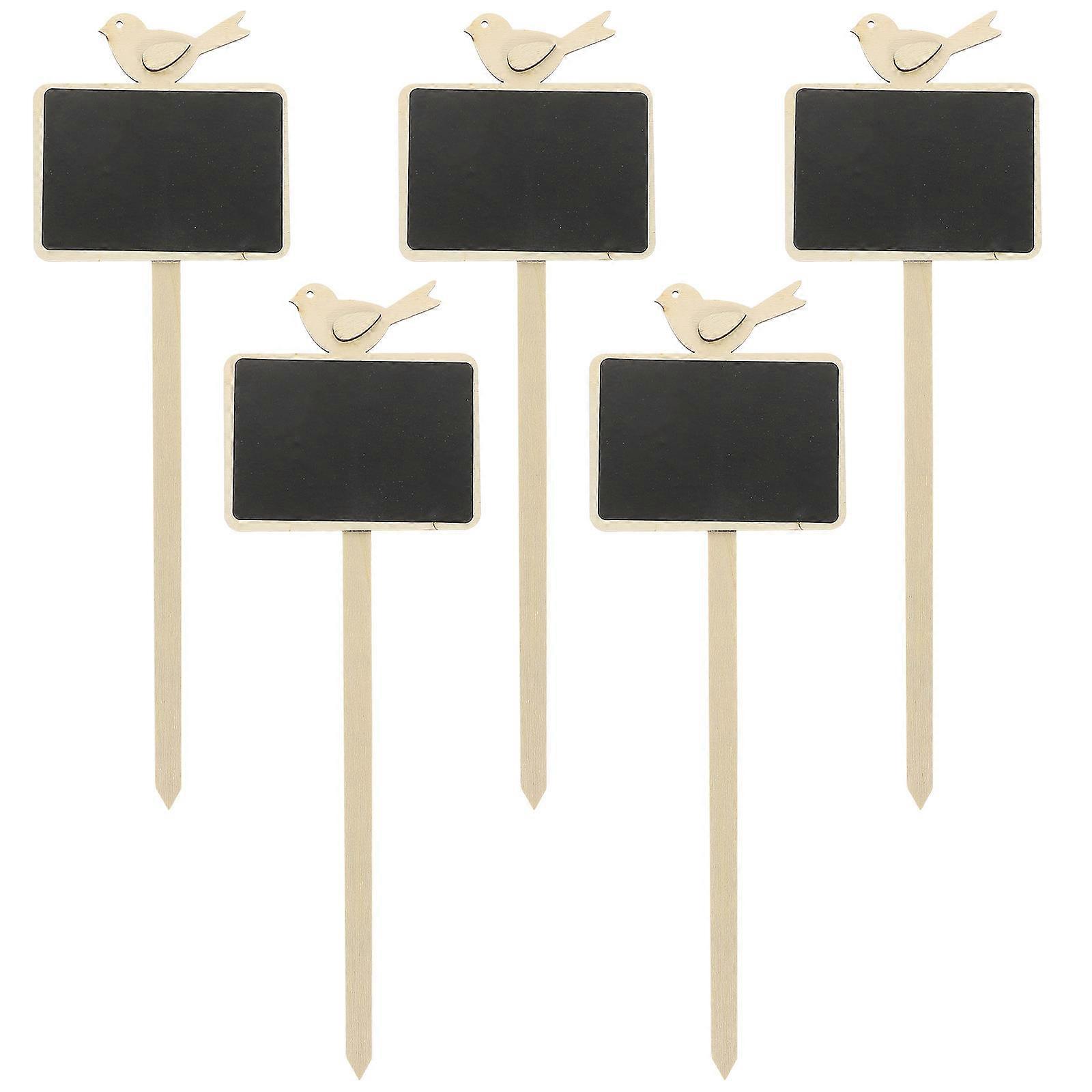 5pcs Wooden Chalkboard Stakes Double Sided Garden Labels for Plant Identification Durable Blackboard Signs for Home Use