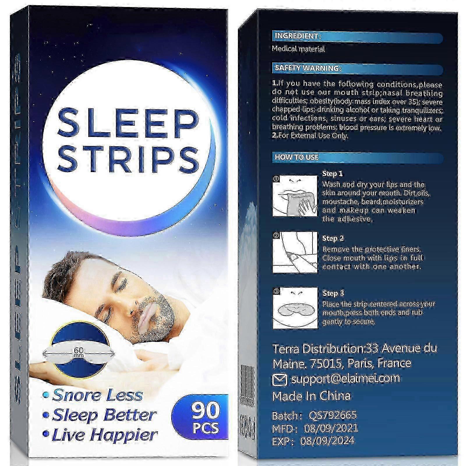 90pcs ταινία στόμα λουρίδων ύπνου για τον ύπνο λιγότερη αναπνοή στόματος