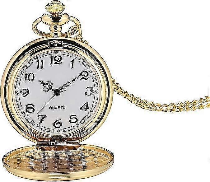 Reloj de bolsillo vintage liso con cadena