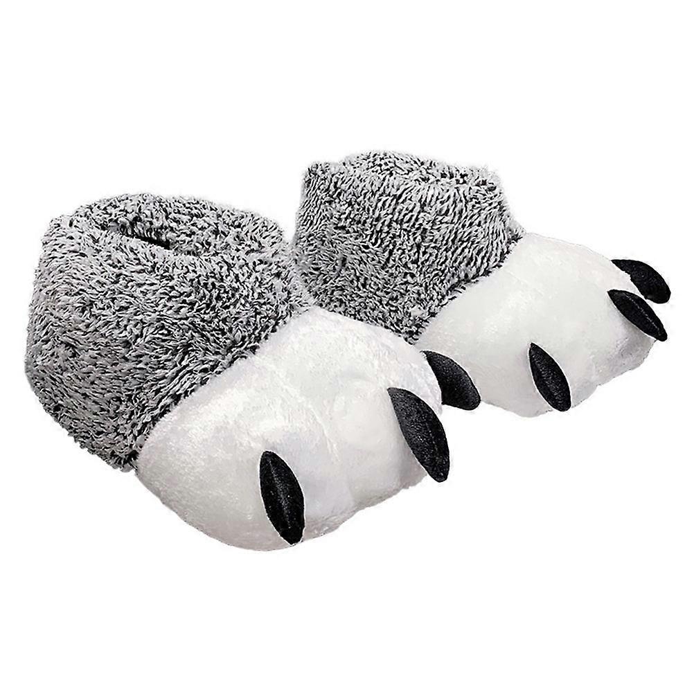Cute Funny Slippers Claw Shape Plush Material Household Use 1 Pair