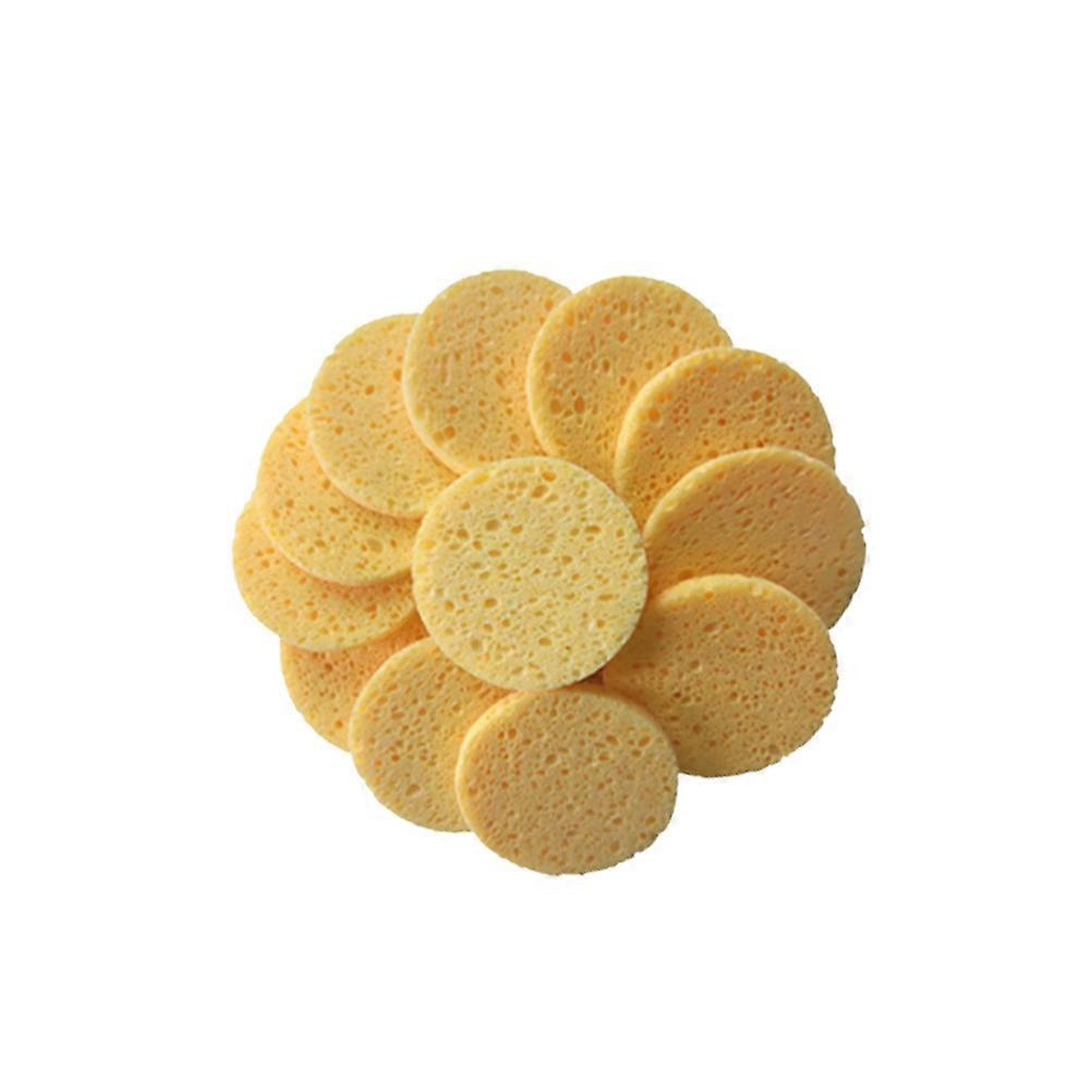 20Pcs Yellow Cellulose Sponge Makeup Remover Pads Face Cleaning Puff for Makeup Use 65x8mm