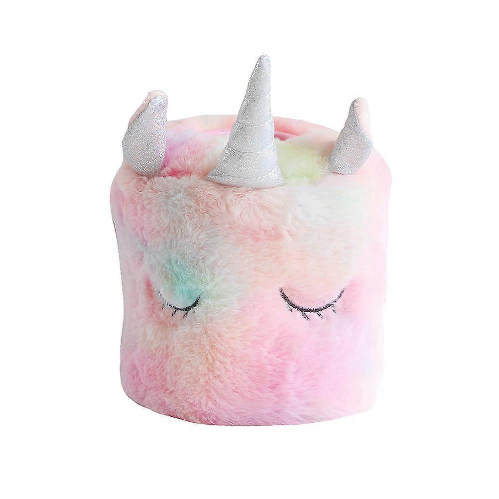 Round Tissue Box Cartoon Tissue Cover Organizer Cotton Material Bathroom Napkin Holder 1Set