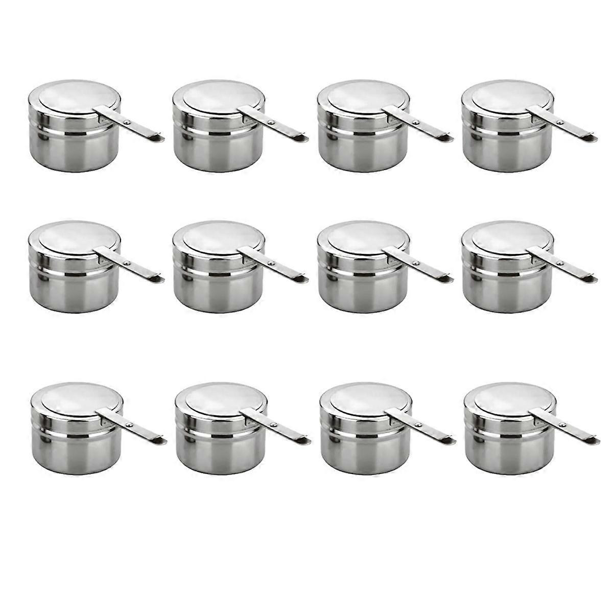 12Pack Stainless Steel Holders, Chafing Holders with Cover, Holder for Chafing Dish, and Buffet, Bar