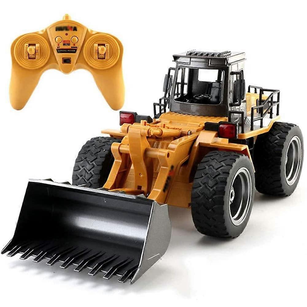Remote-Controlled Bulldozer 1:18 Scale, 6-Channel Construction Vehicle, Loader Tractor for Boys, Kids Birthday Gift