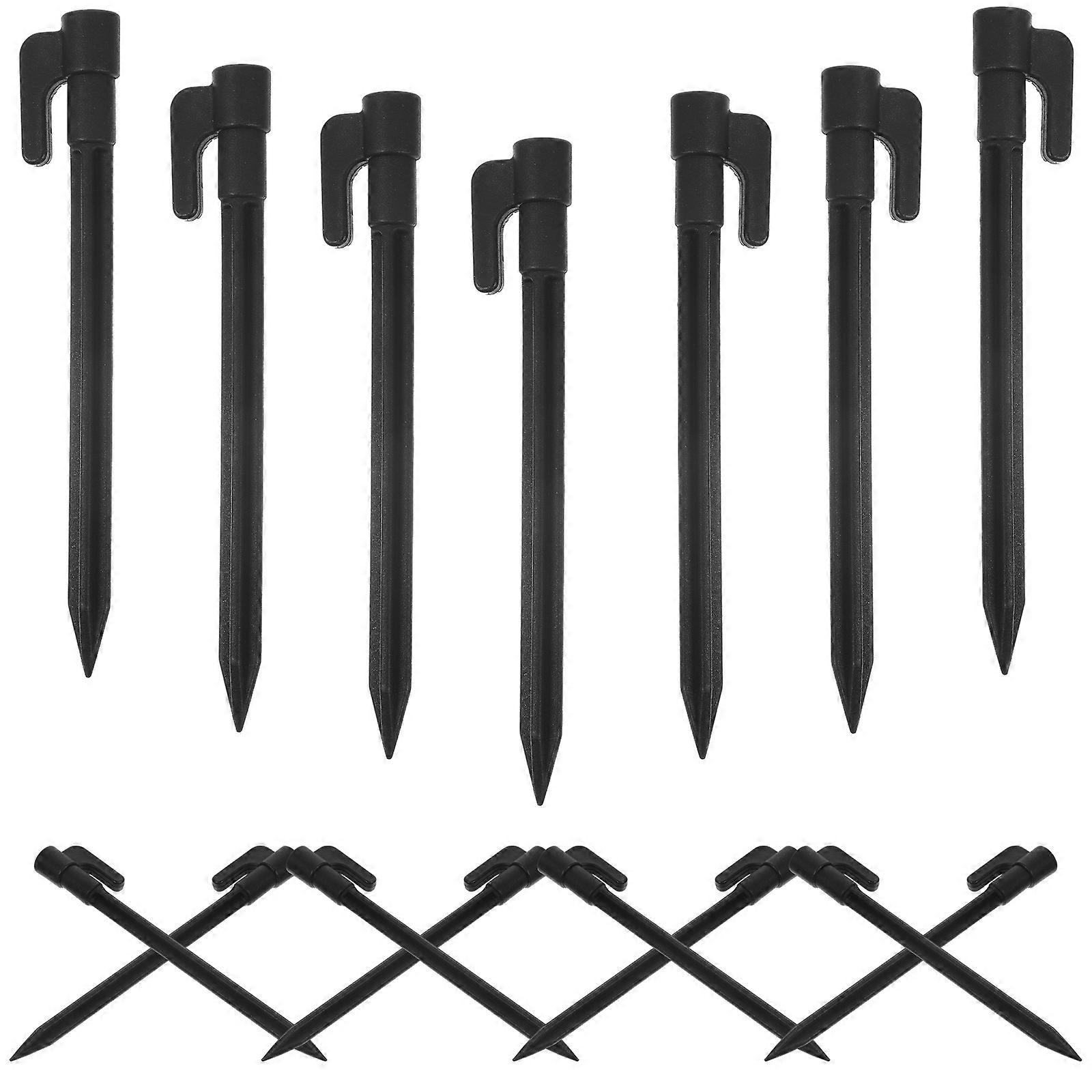 Black Glass Fiber Rod Tent stakes for Outdoor Use with Smooth Pointed Tip and Unique Bottom Design 30pcs