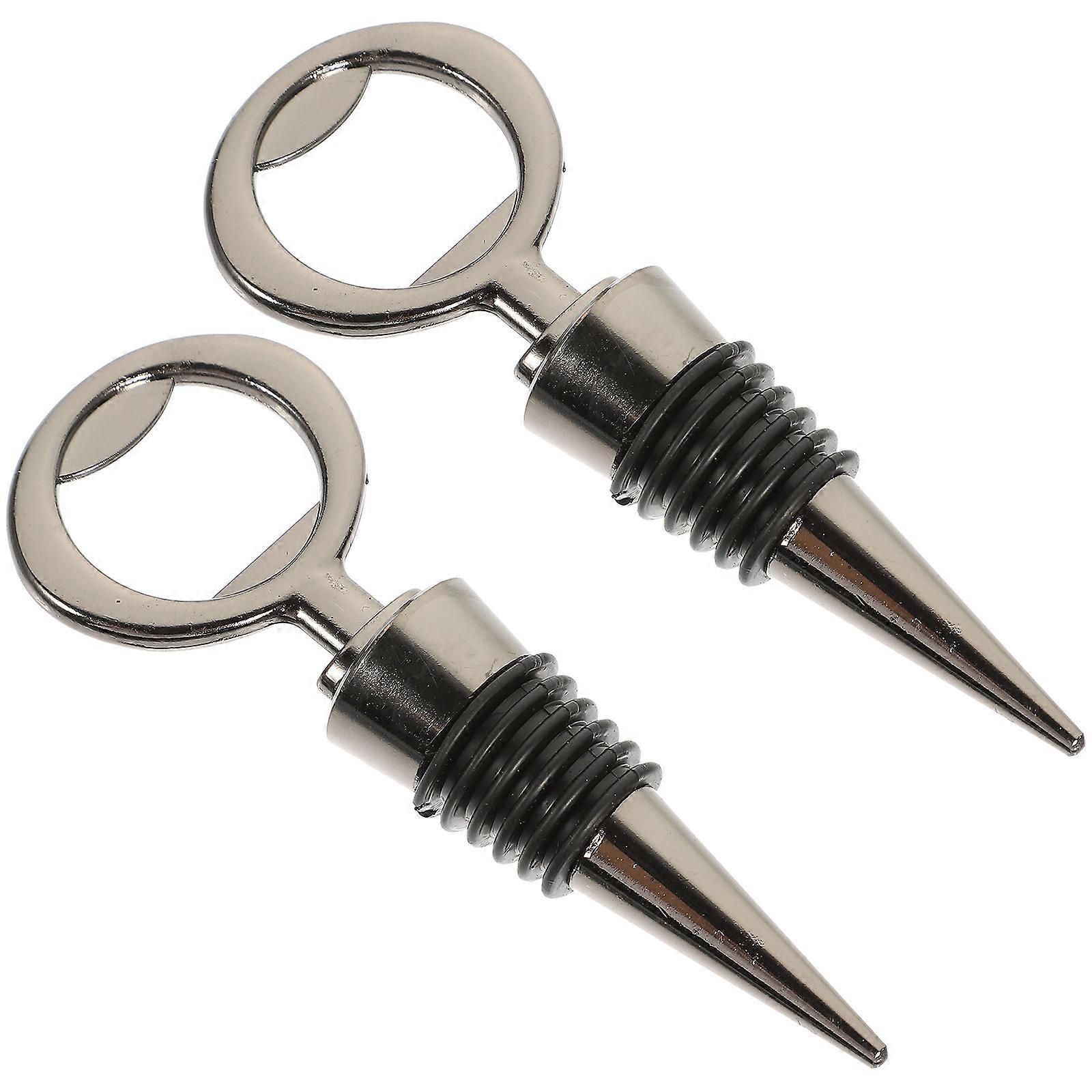 Black Zinc Alloy Stoppers Openers for Party Use 2Pcs Multi-Functional