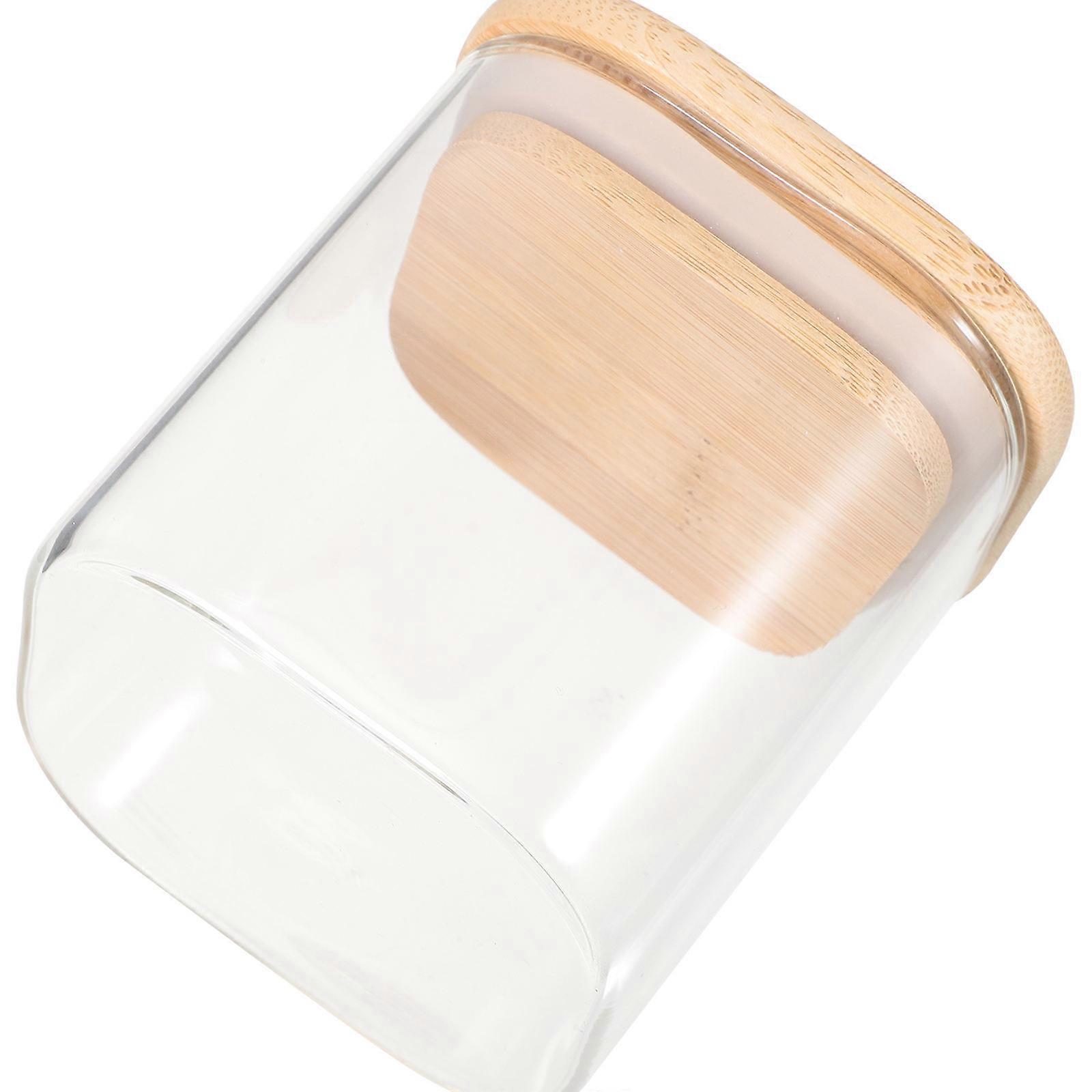 Transparent Glass Sealed Jar with Lid for Kitchen Storage Use 8x8cm