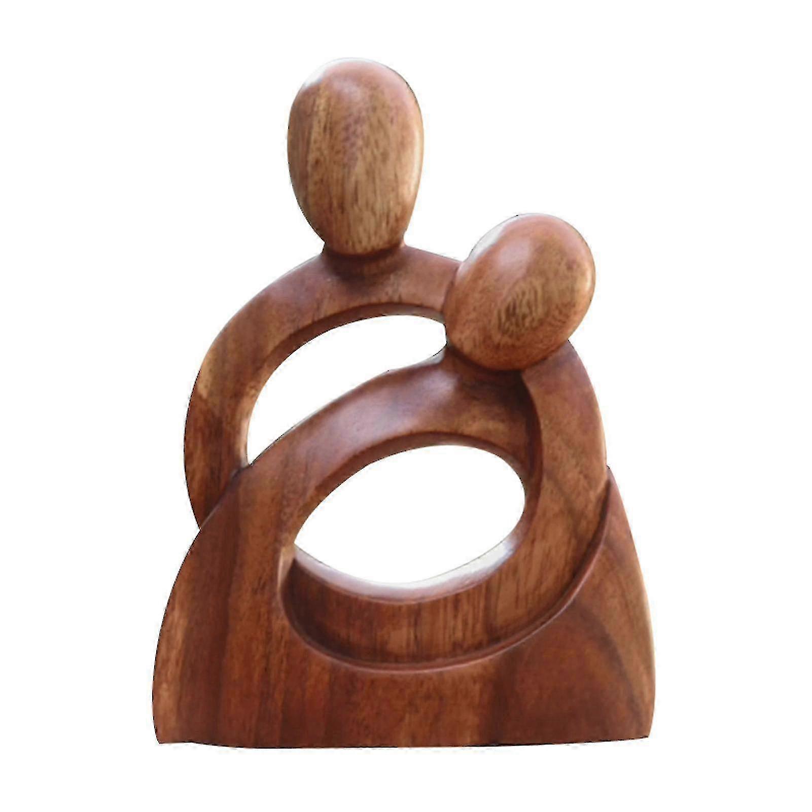 Handgemachte Mutter und Kind Statue - Holz ihre Liebe Dekor