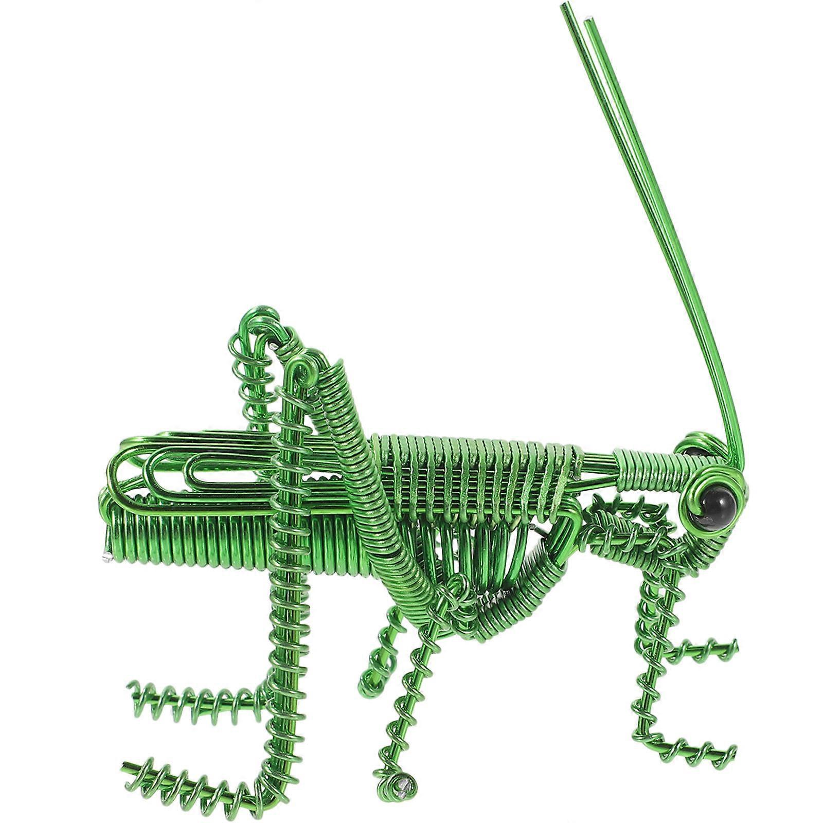 Funny Grasshopper Model Insect Toys Kids Green 8x8x3 Cm Safe And Ornament 1Pcs