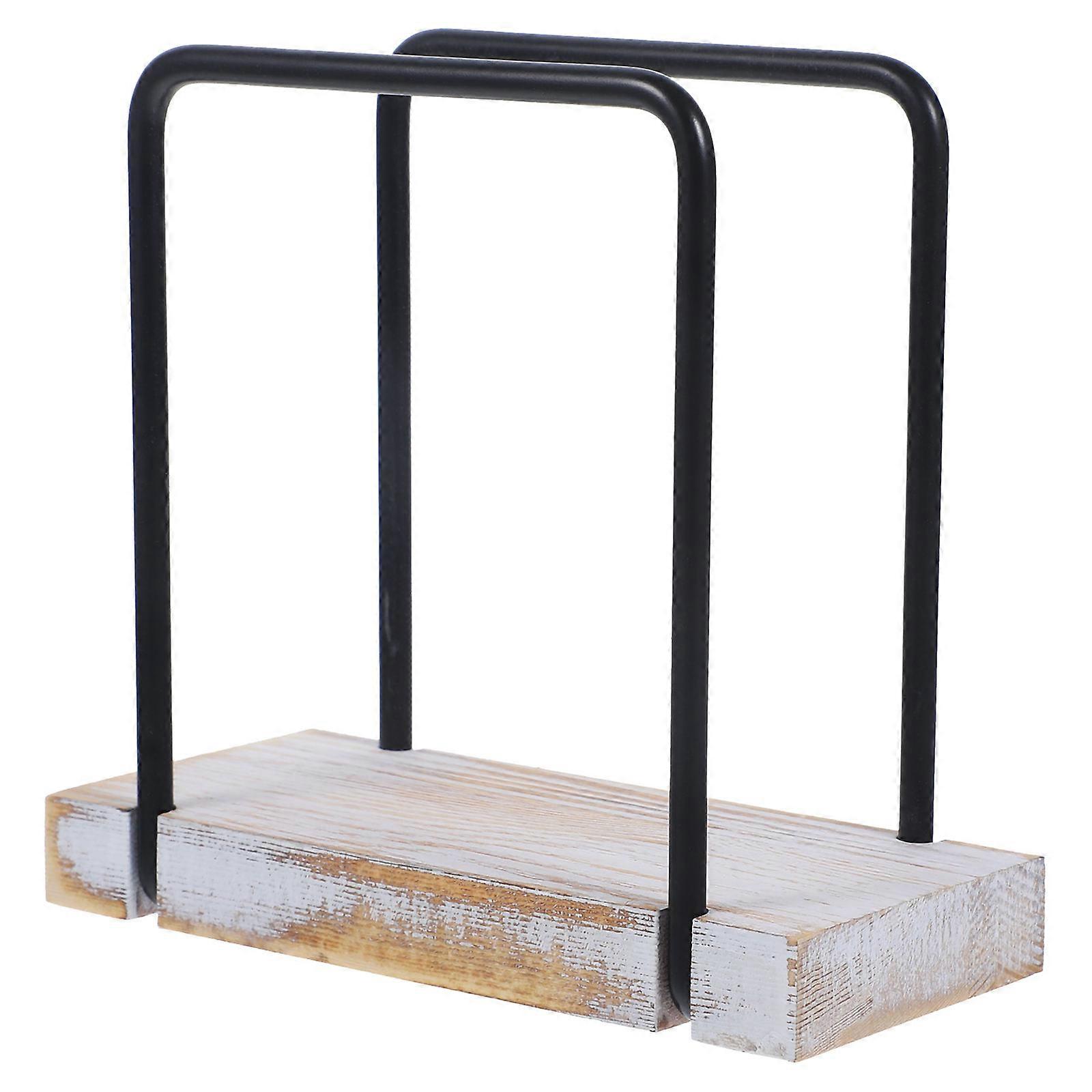 Rustic Napkin Holder Stand for Home Multi Color Wood and Iron Material Fits Standard Tissue 7.5 x 4.5 Inches