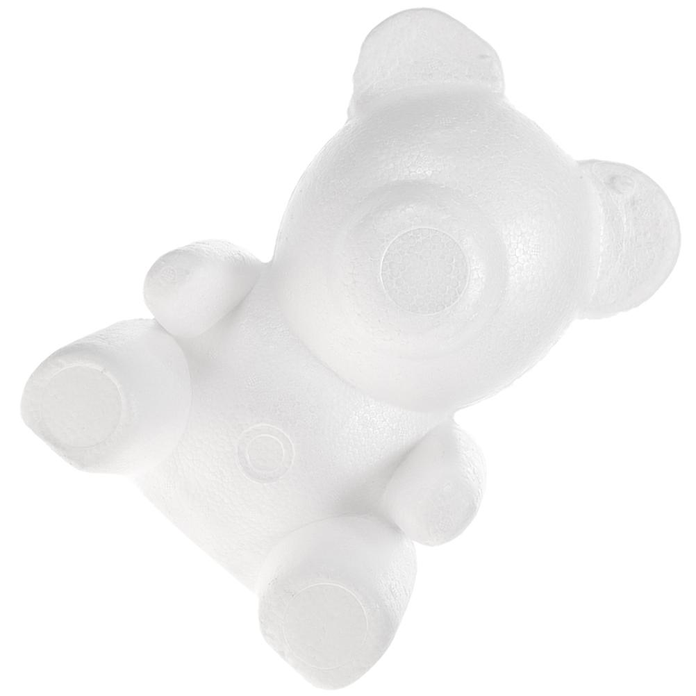 Durable White Foam Bear for DIY Crafts and Arts Perfect for Decorations and Projects 12 x 8.5 x 5 inches