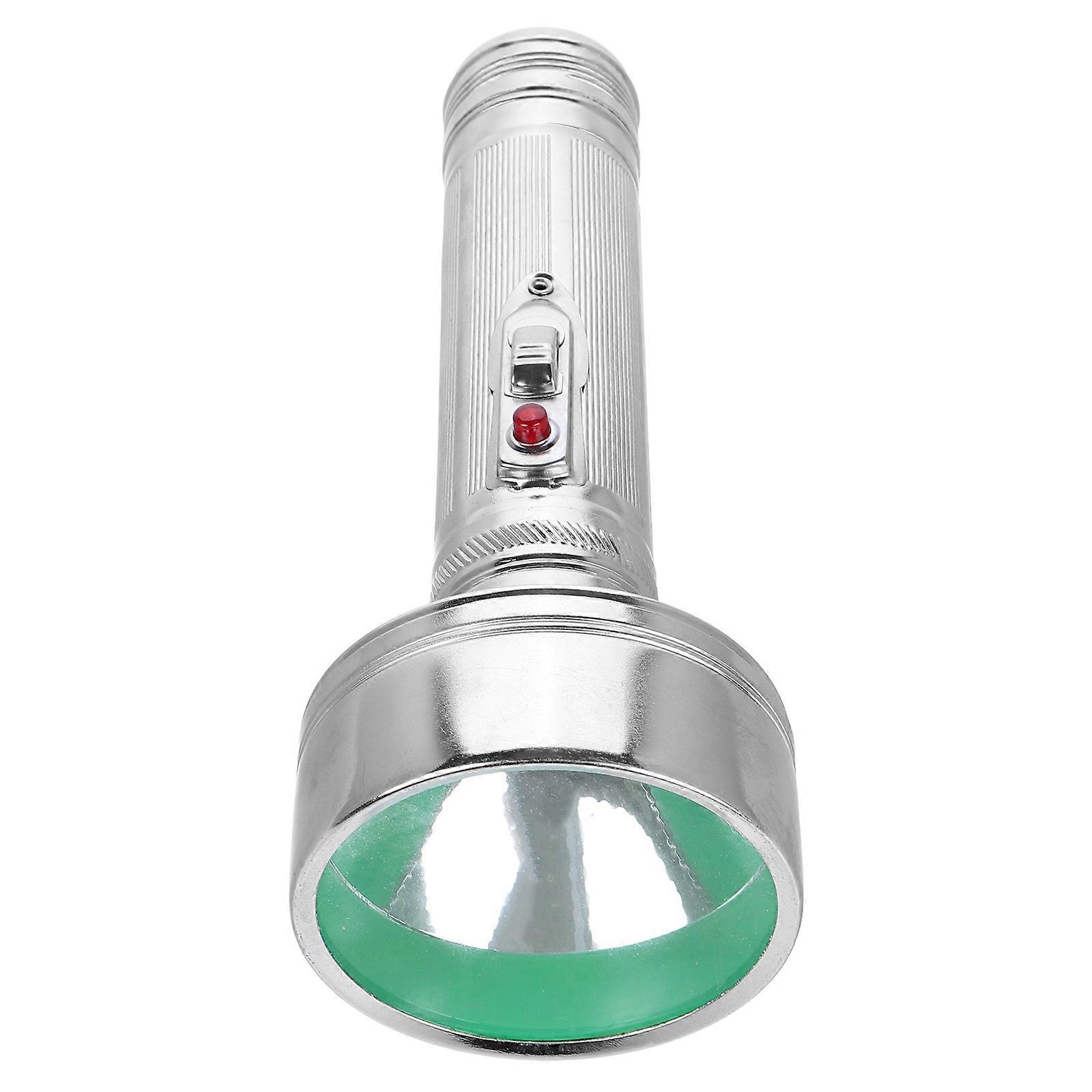 Retro Style Decor Old Flashlight for Home Use Silver Cylindrical Emergency Lighting 1Pack