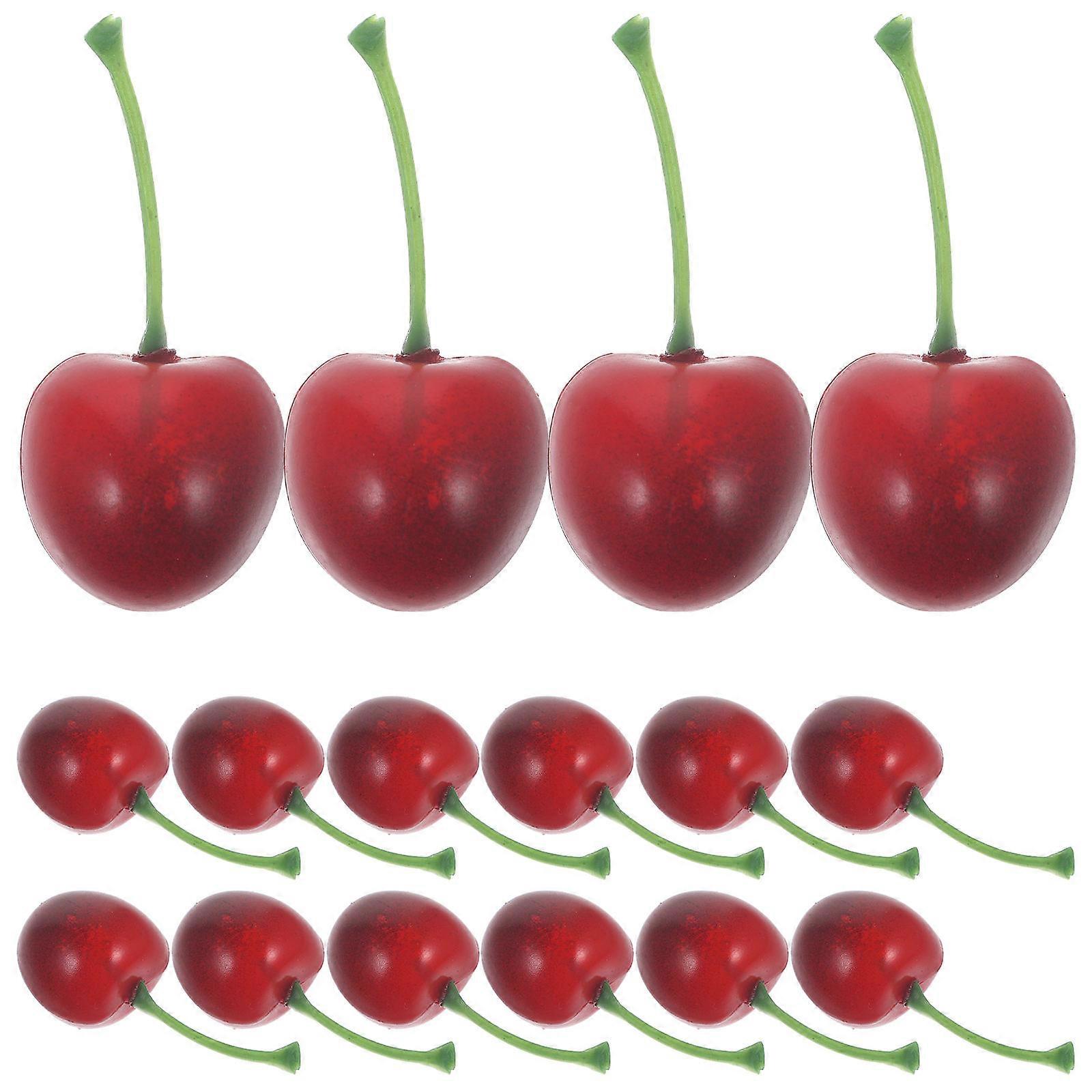 20pcs Realistic Red Simulated Cherry Foam Decor for Home Party Decoration and Photography Props