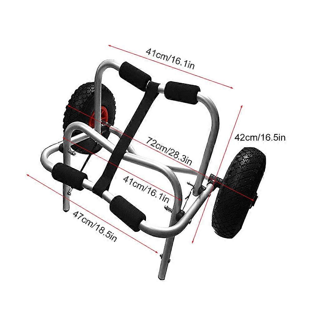 80KG Loading Capacity Foldable Kayak Trolley Energy-saving Two-wheeled Carrier Cart for Kayak Canoe Boat
