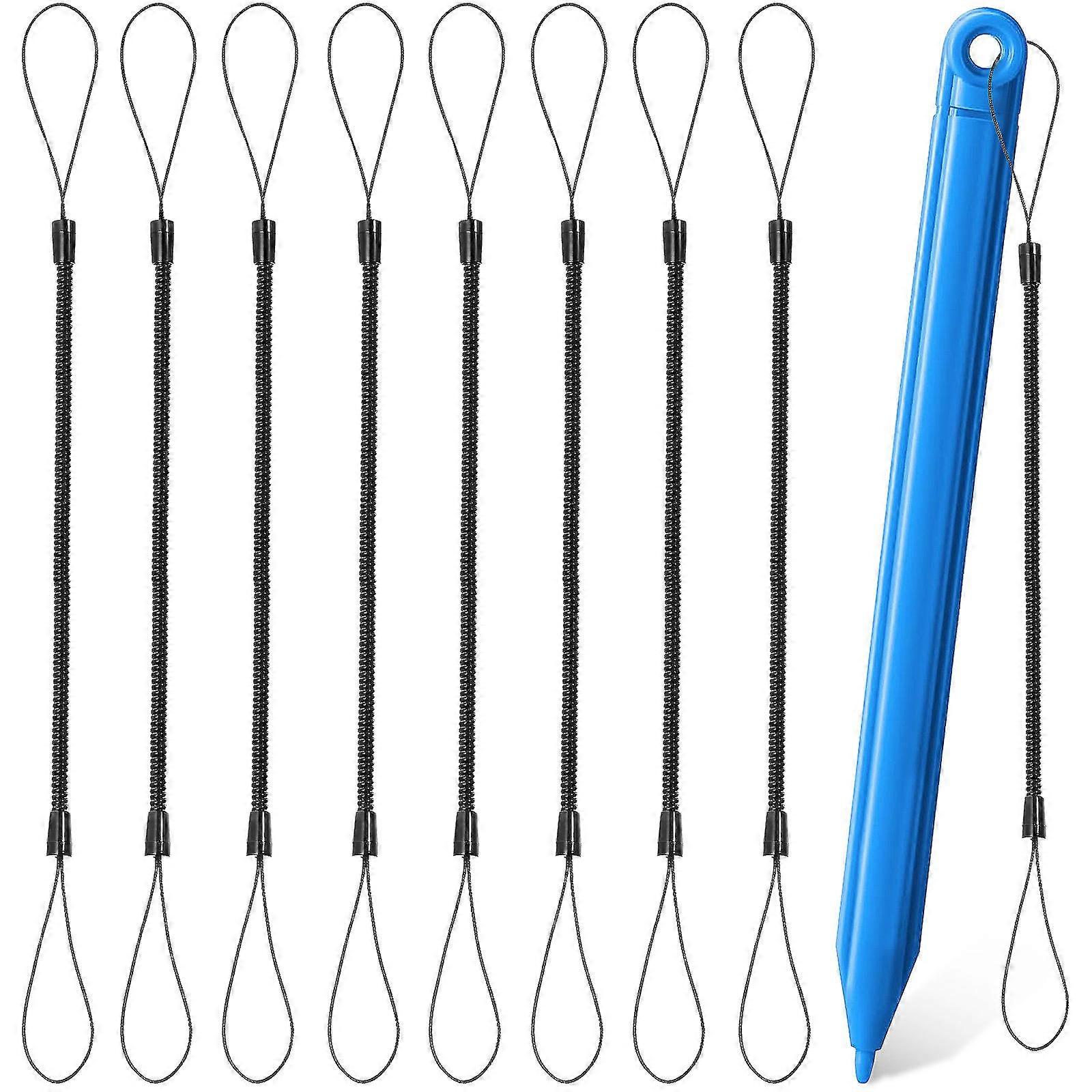 Elastic Stylus Pen Lanyards with Spring Rope 8pcs Plastic Tether Straps for Touchscreen Pens, Compact Holders for Office & Home Use