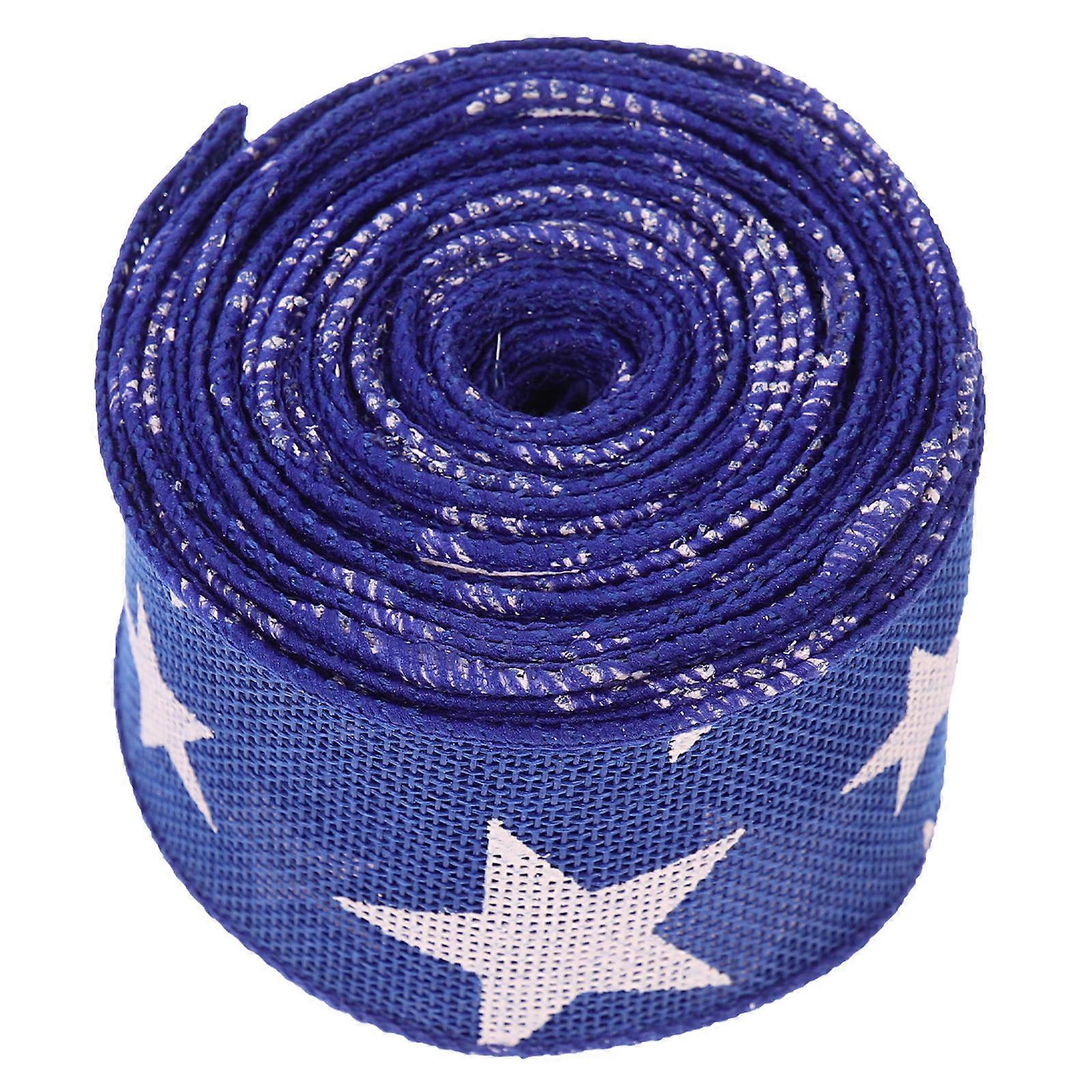 Bouquet Wrapping Ribbon For Crafting Projects 900X6.3cm Blue Polyester Elegant 1 Roll