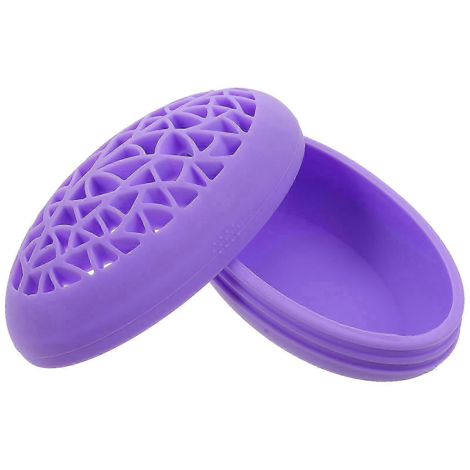 Stylish Purple Silicone Makeup Brush Holder for Compact Storage