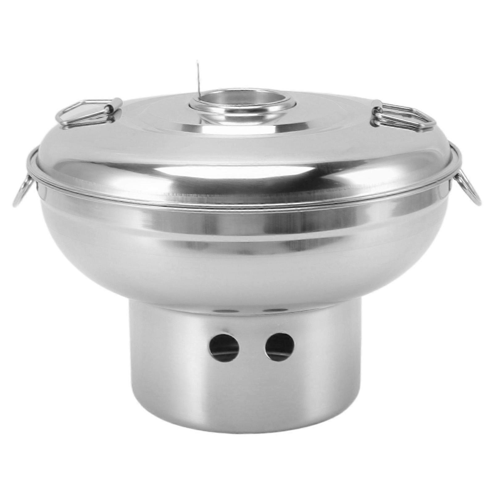 סיר חם פחם נייד מנירוסטה 23x17 ס"מ כסף 712 גרם