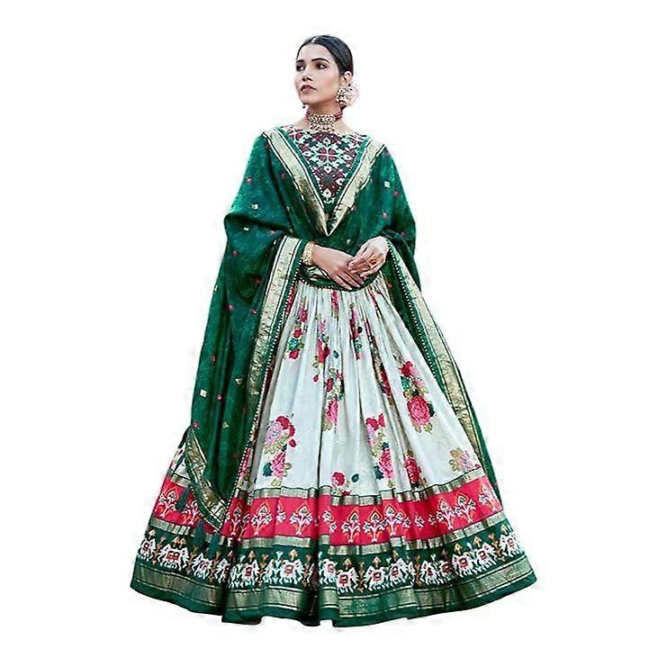 Woman's perfectly Collection Tussar Silk Lehenga Choli Patola Print with Foil Work ,Unstiched Blouse,