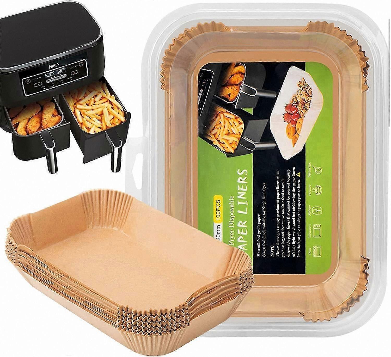 Disposable Air Fryer Paper Liners, 100 Count Rectangle 8.6 x 5.5 Inches