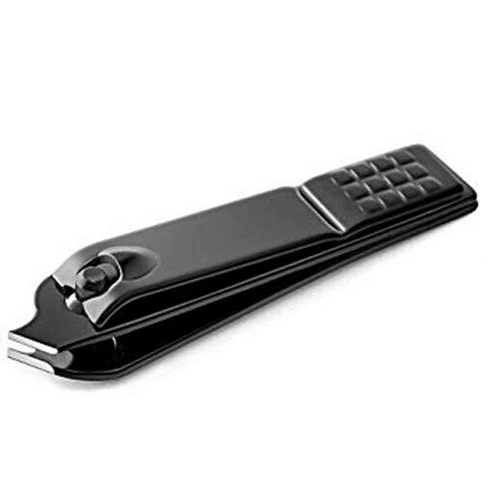 Toenail Nail Clipper Stainless Steel Black Electrophoresis Single Function Oblique Design Nail Art Tool
