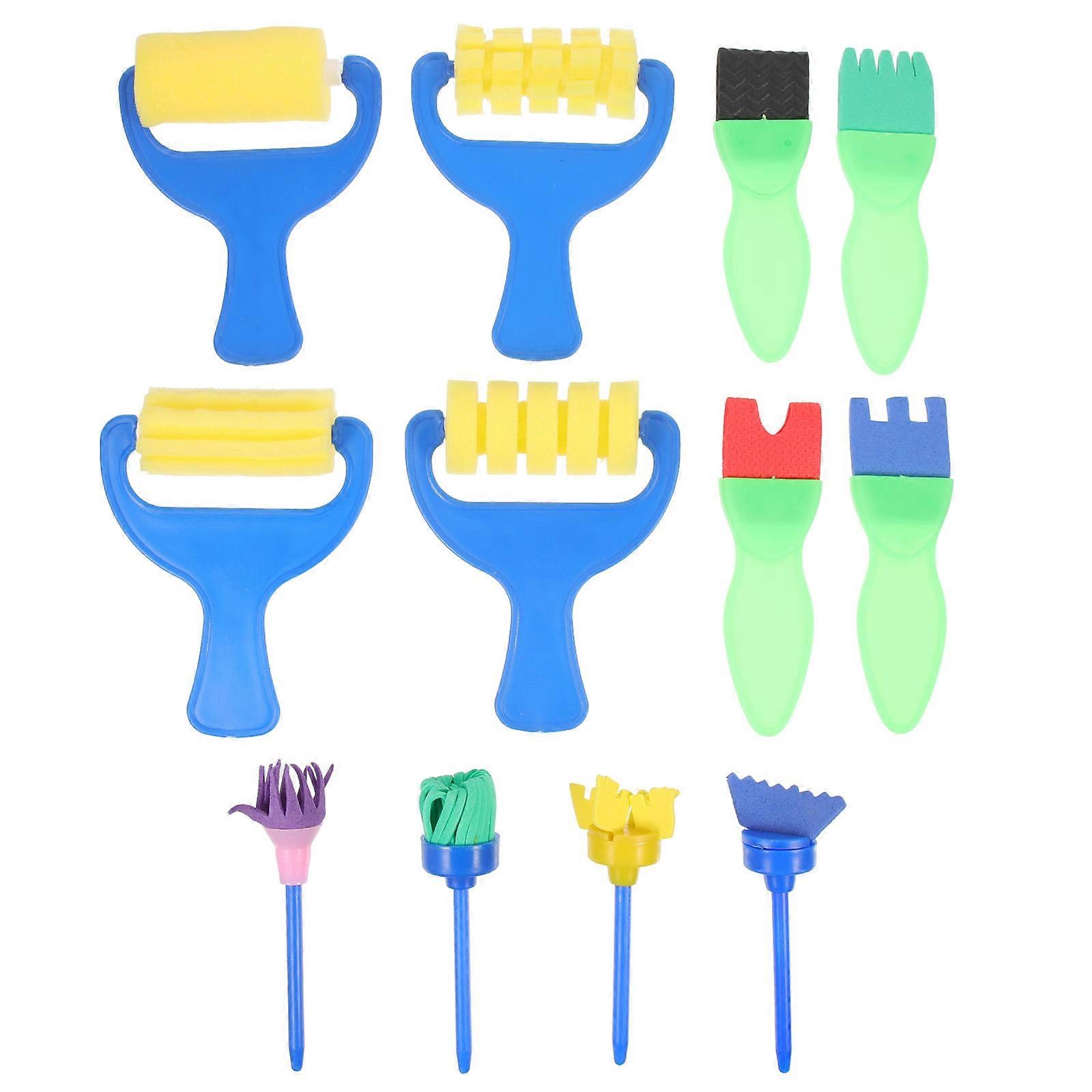 Art Supplies DIY Painting Tools Sponge Brush Rollers for Graffiti, Watercolor & Gouache with Comfortable Grip
