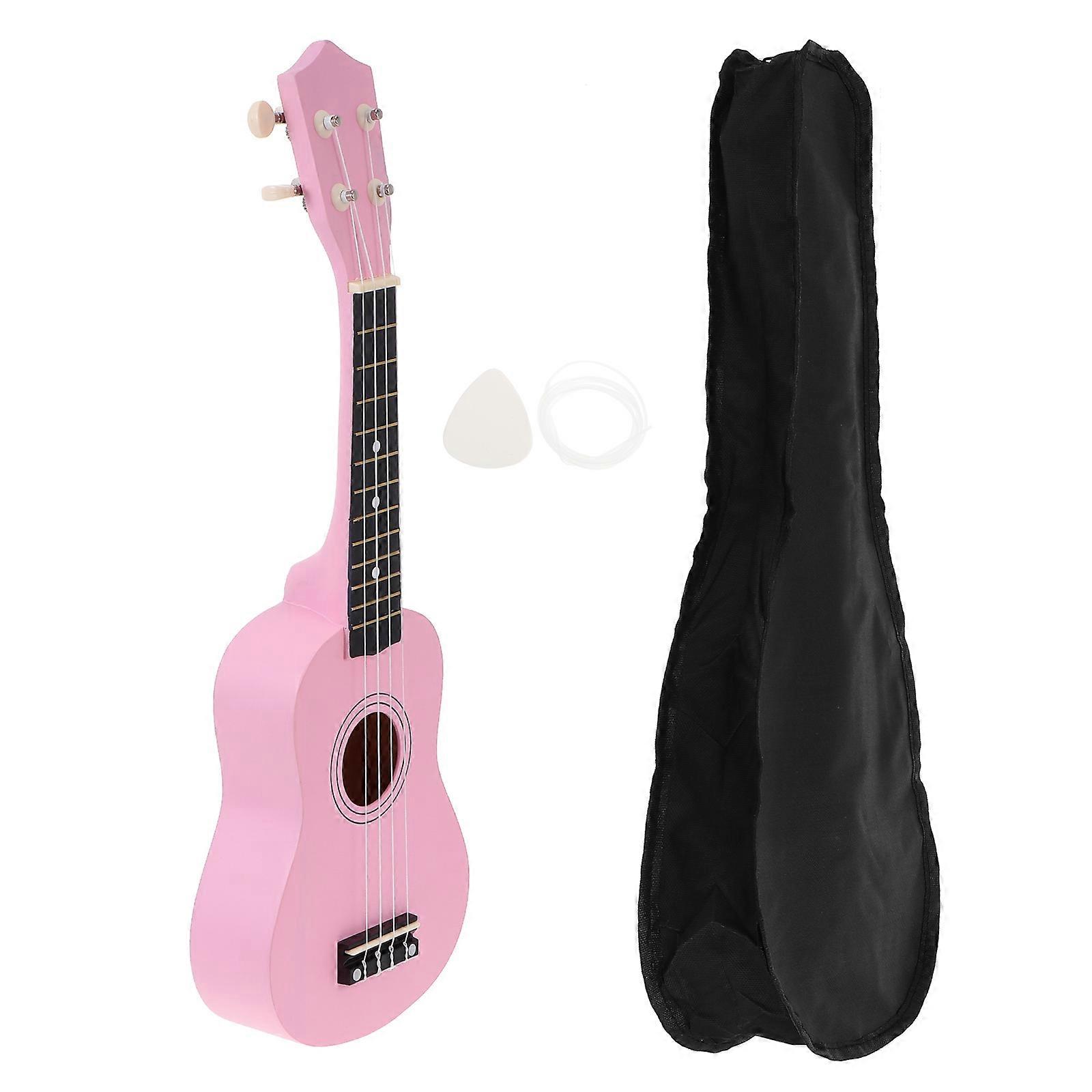 Pink Portable Guitar in Synthetic Material for Kids with 4 Strings Great for Beginner Musicians