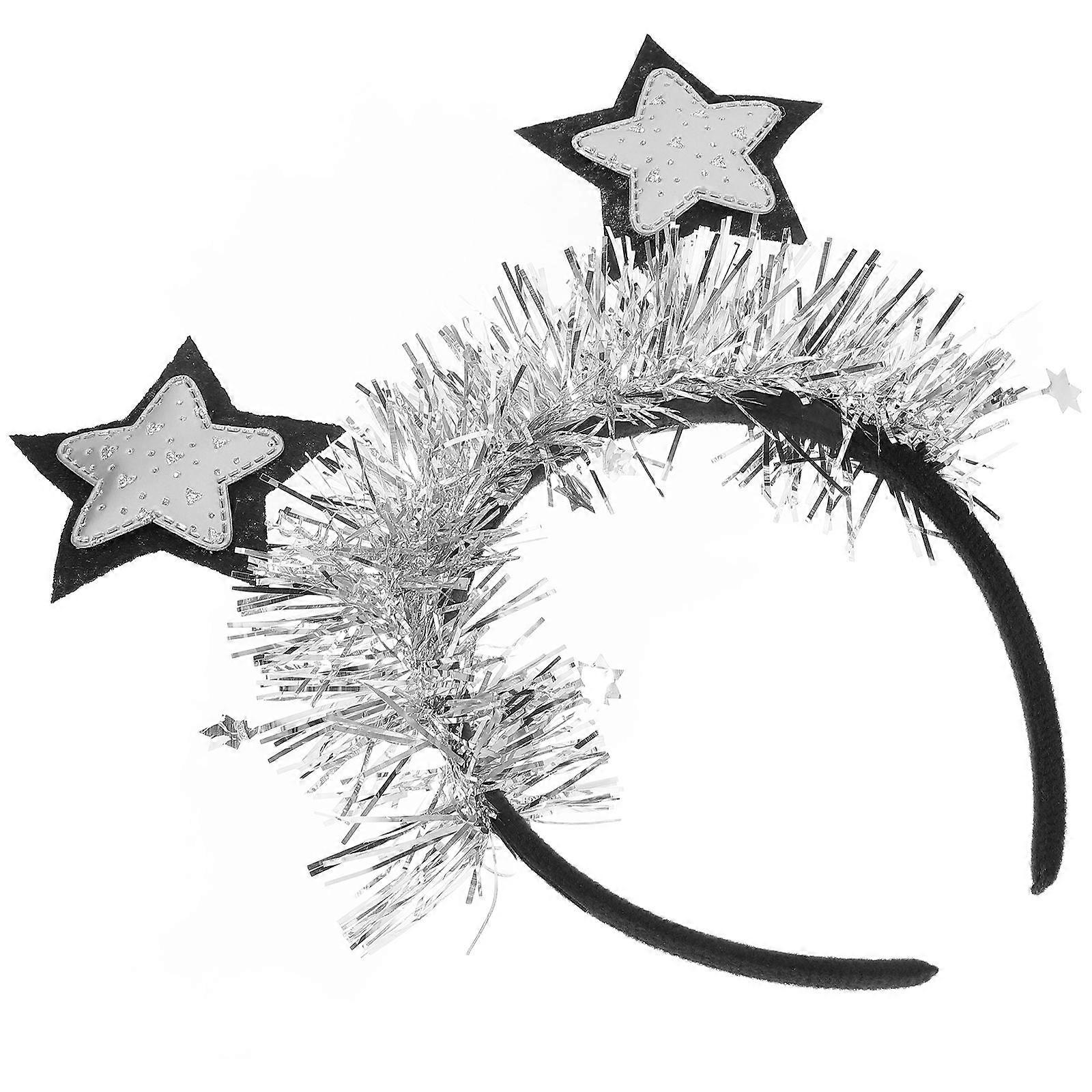 Silver Star Charm Lightweight Hair Hoop Headband for Adults – Comfortable Party Accessory for Birthdays and Festive Occasions