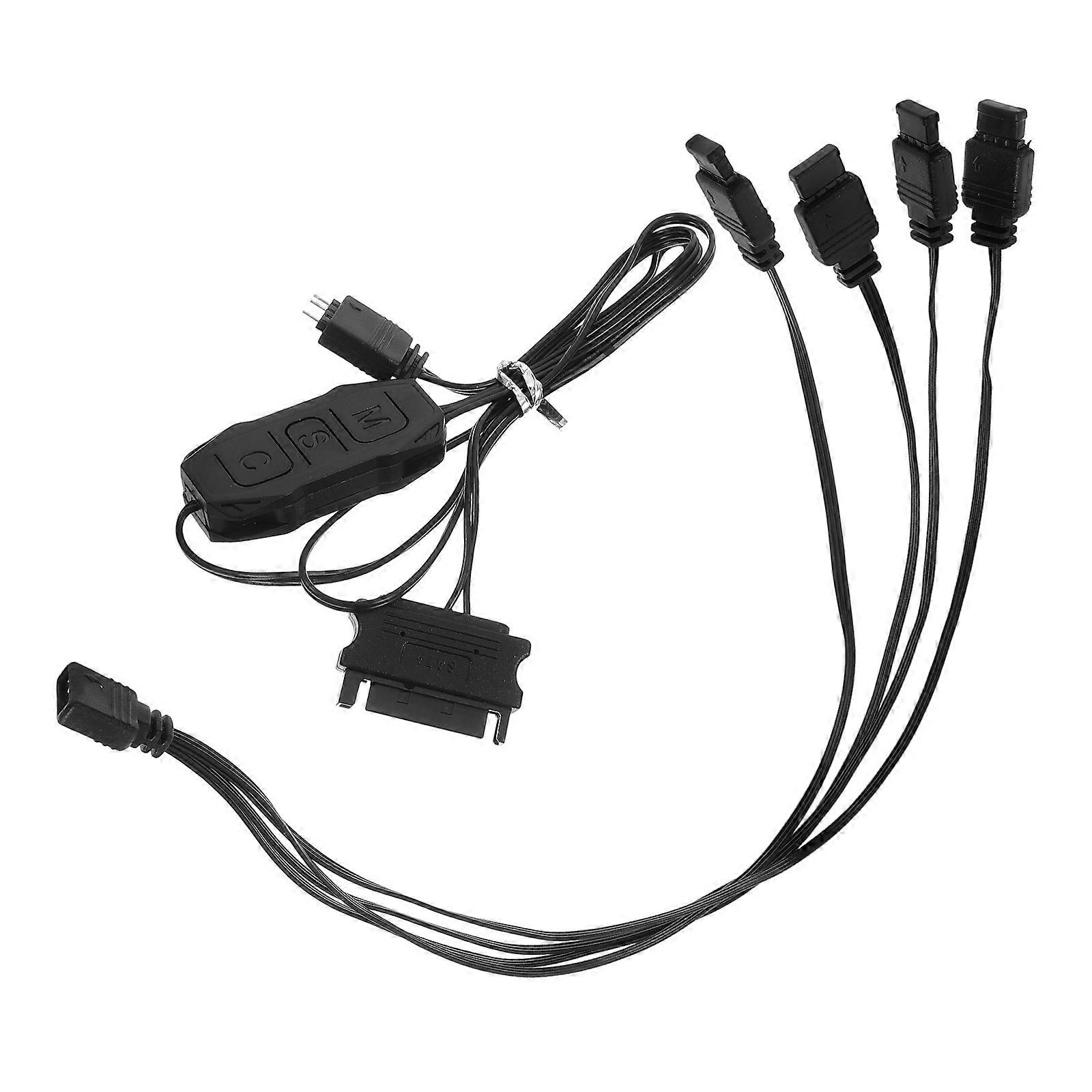 Rgb LED Controller with Adapter for Pc Lighting 1Set Rgb Controller for Car Use
