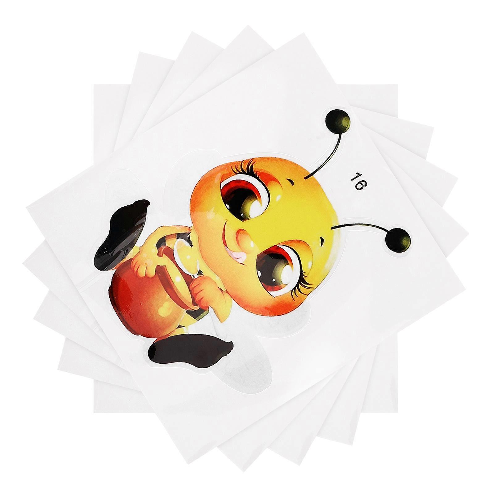 Cartoon Bee Stickers For Personalization Water Bottles Suitcases 5 Sheets Adhesive Use