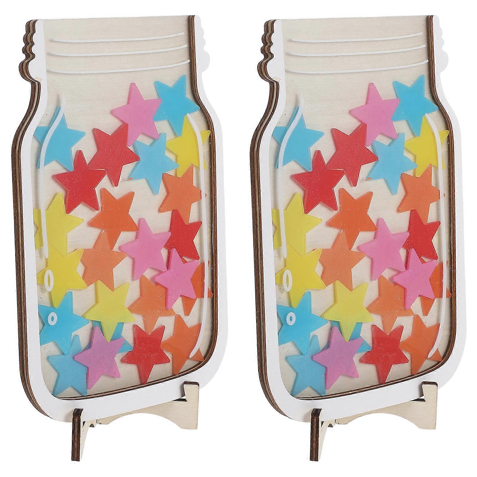Magnetic Star Reward Jars For Classroom Behavior Management Tools 2 Set Multi Color Design For Children And Teachers Creativity Encouragement