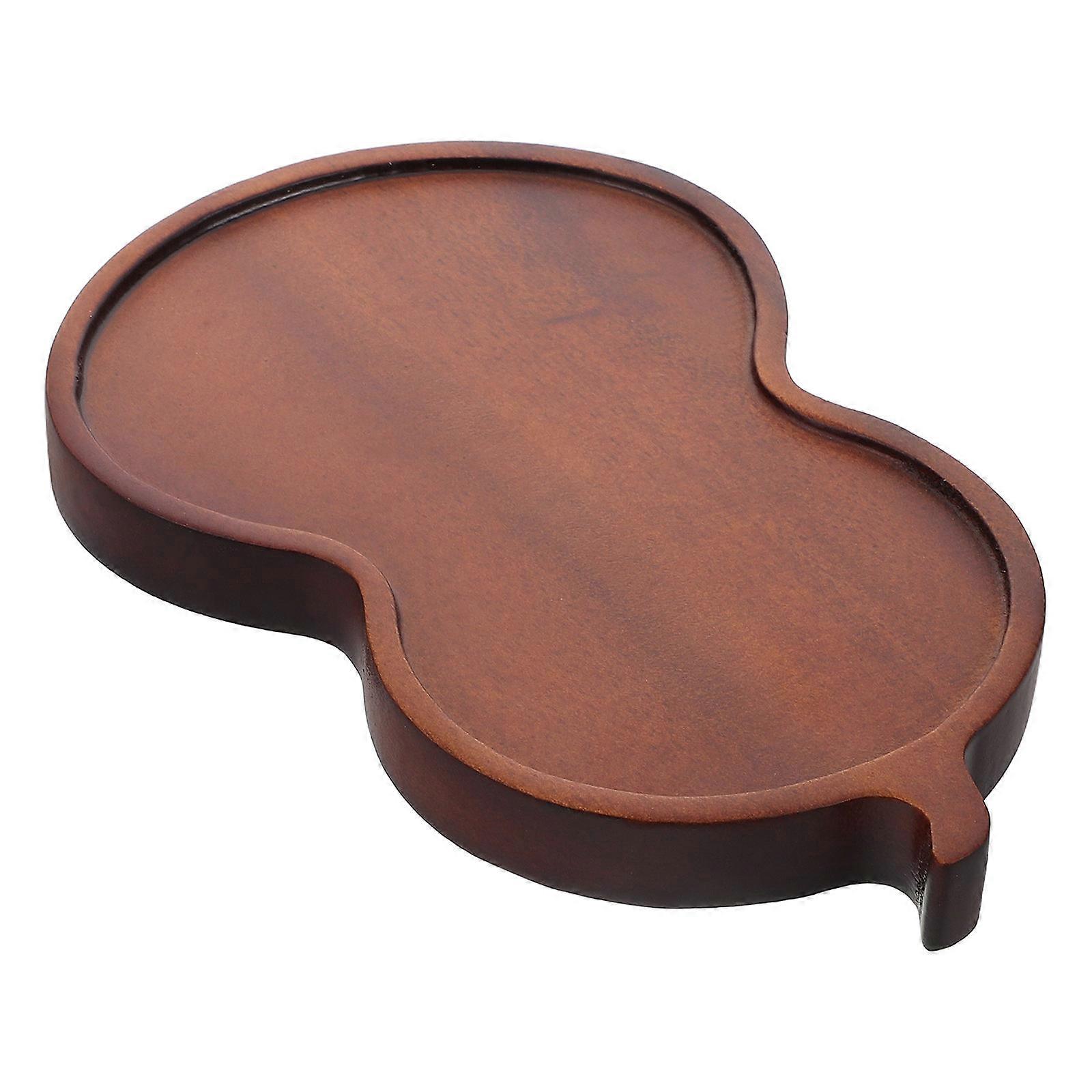 Wooden Tea Tray for Serving with Gourd Shape Brown Tea Ceremony Tray