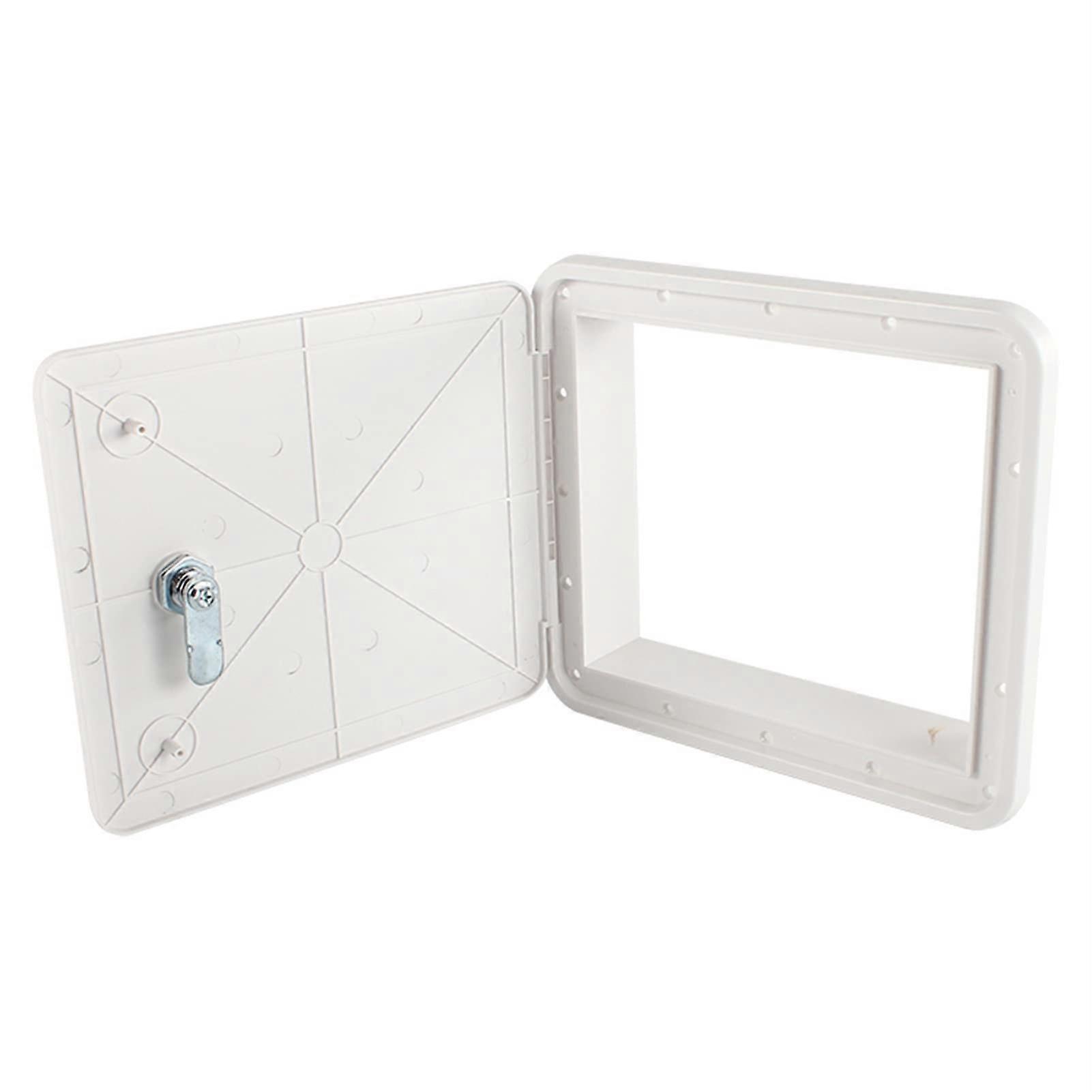 White Multi-Purpose Cable Hatch with Key Lock for Caravan, Boat & Camper
