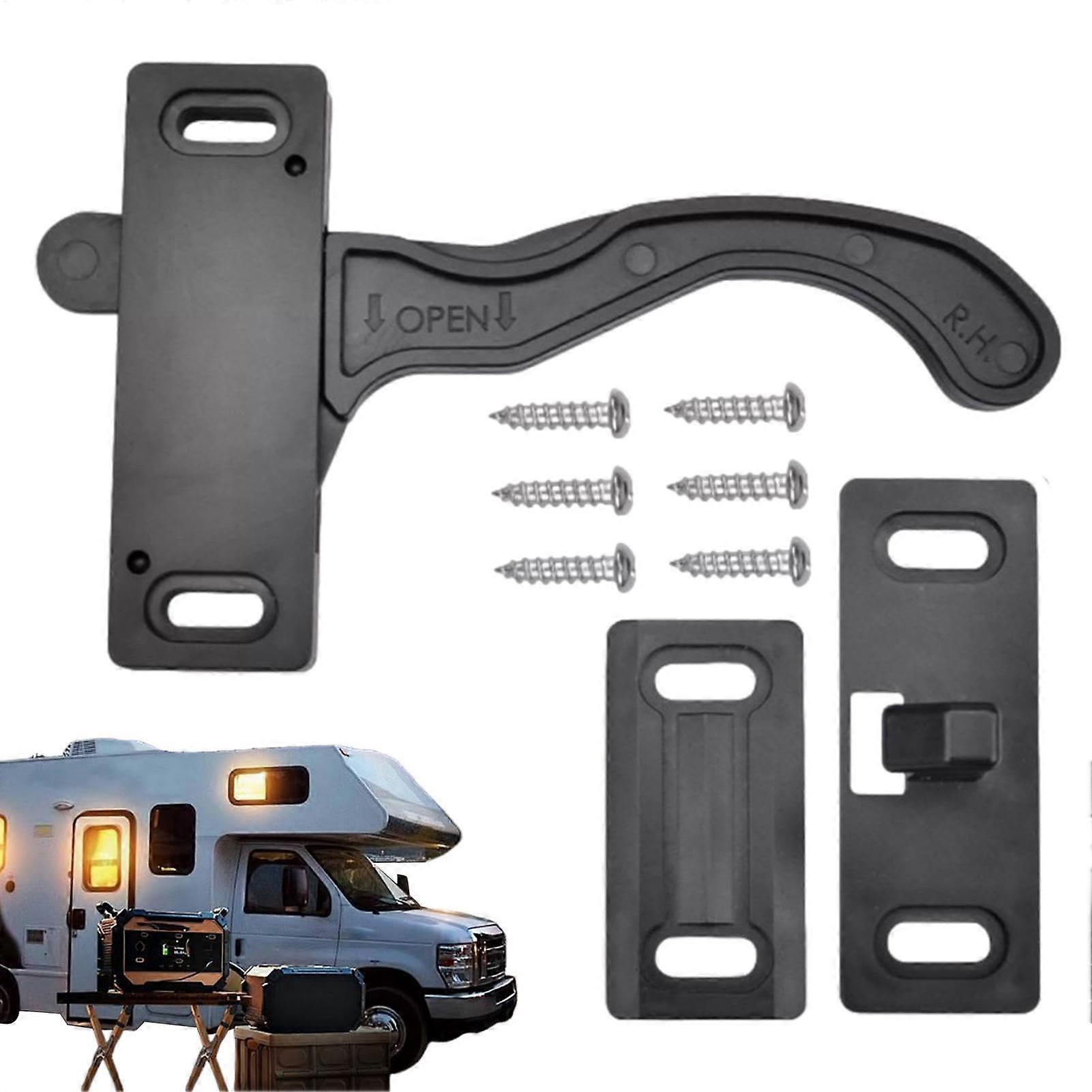 RV Screen Door Lock Right Hand Handle Replacement Kit for Trailers and Motorhomes - Durable Exterior Hardware