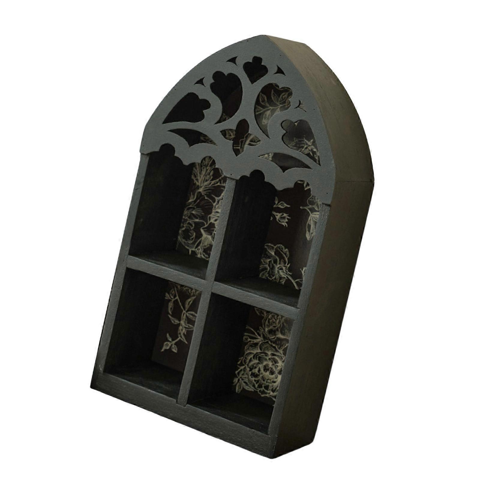 Elegant MultiLayer Gothics Styles Wall Shelf Featurings Precise Engraveds Pattern Home Decoration Display Stand Multicolor