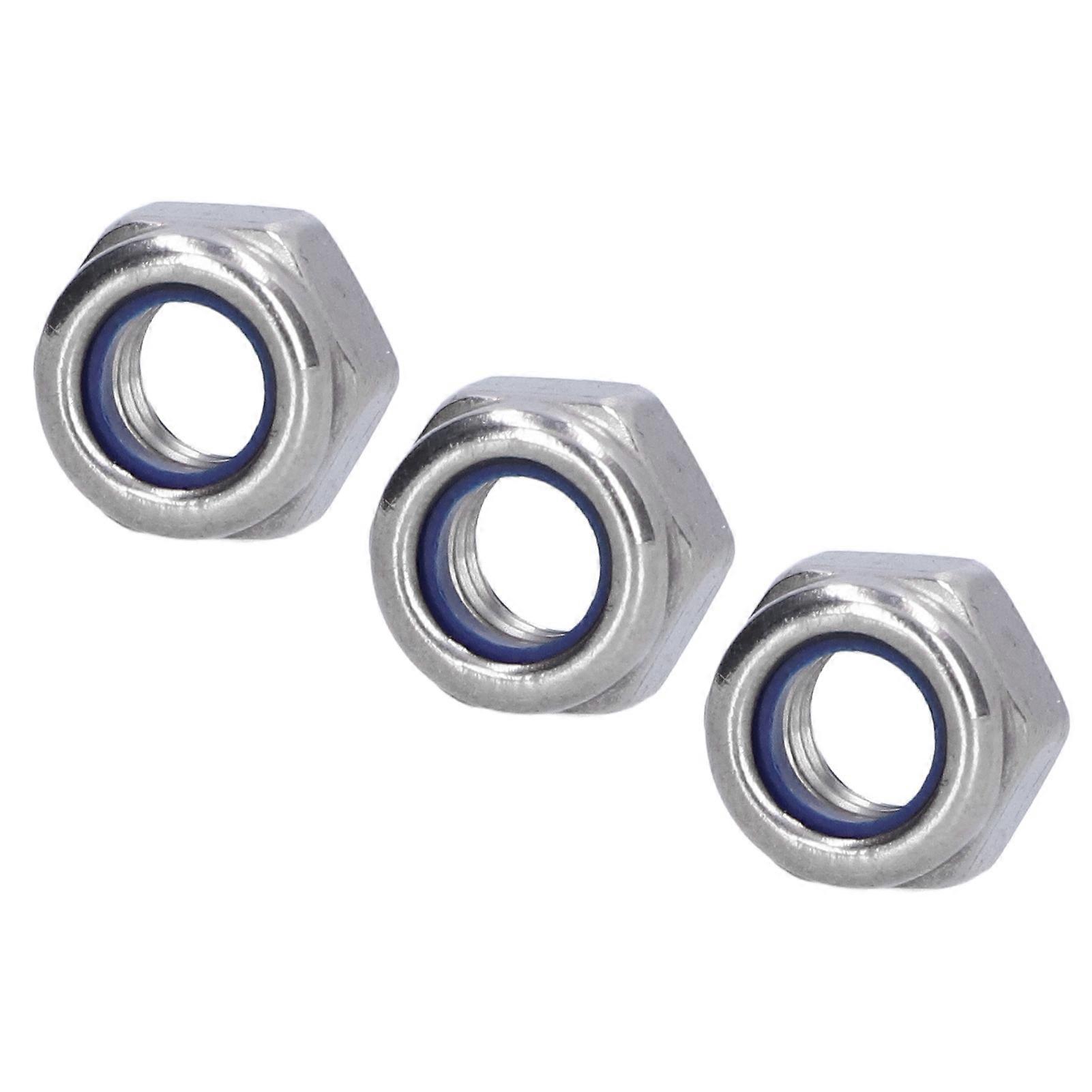 100Pcs Nylon Insert Lock Nut Locknut Stainless Steel Fastener Set Kit for MaintenanceM5 