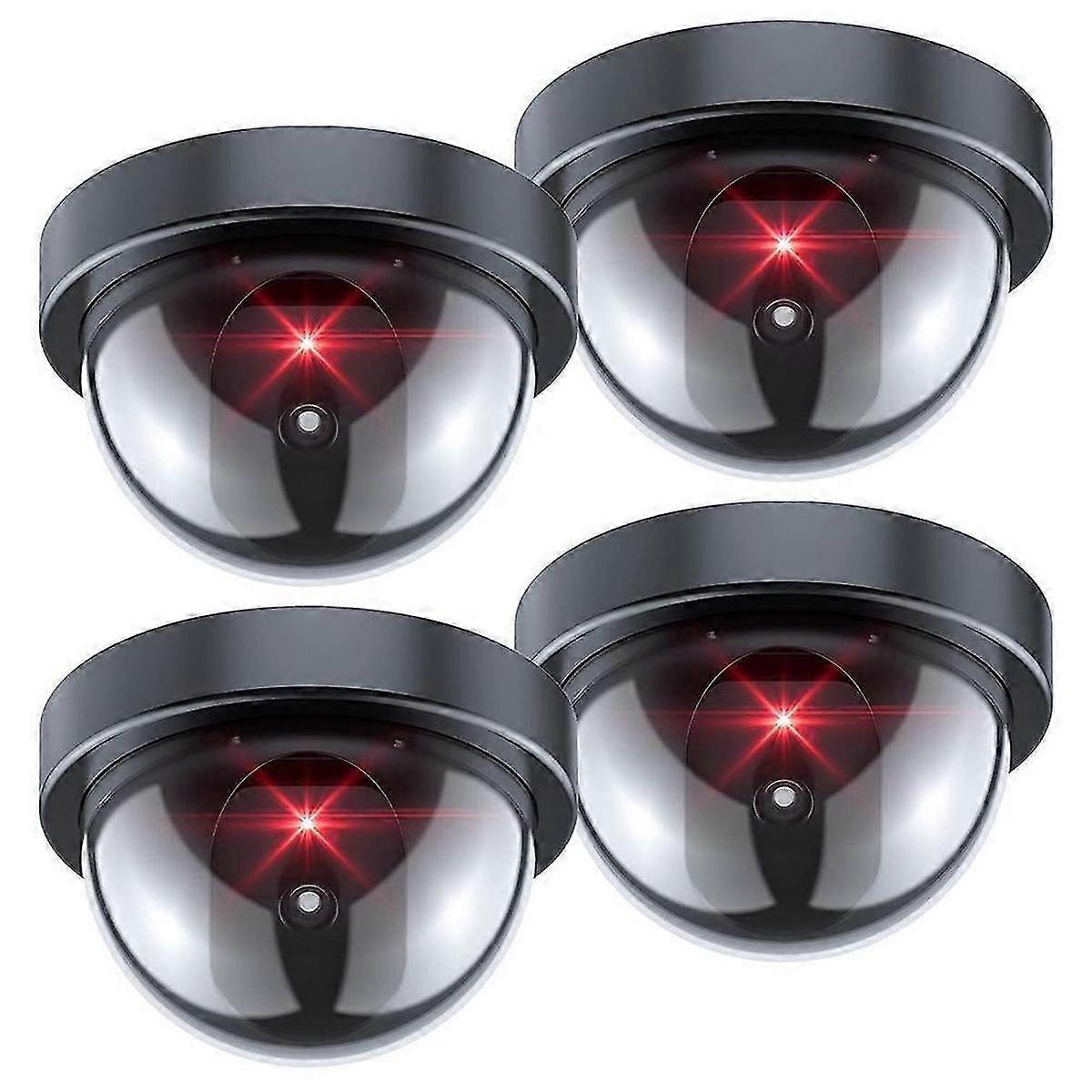 Dummy Security Camera,Fake Camera with Red LED Light,Realistic Wireless Surveillance System suitable for Home Outdoor 4 Pack