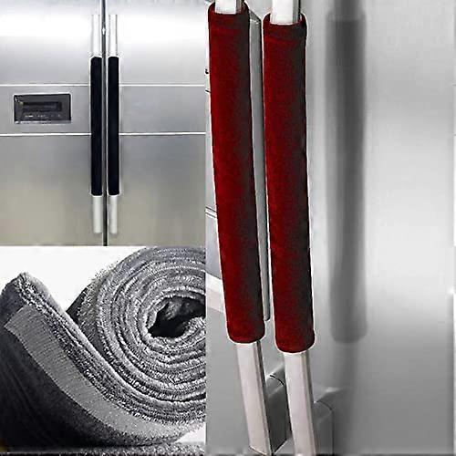 Fridge Door Handles Practical Kitchen Appliance Handle Cover (Color : Wine Red)