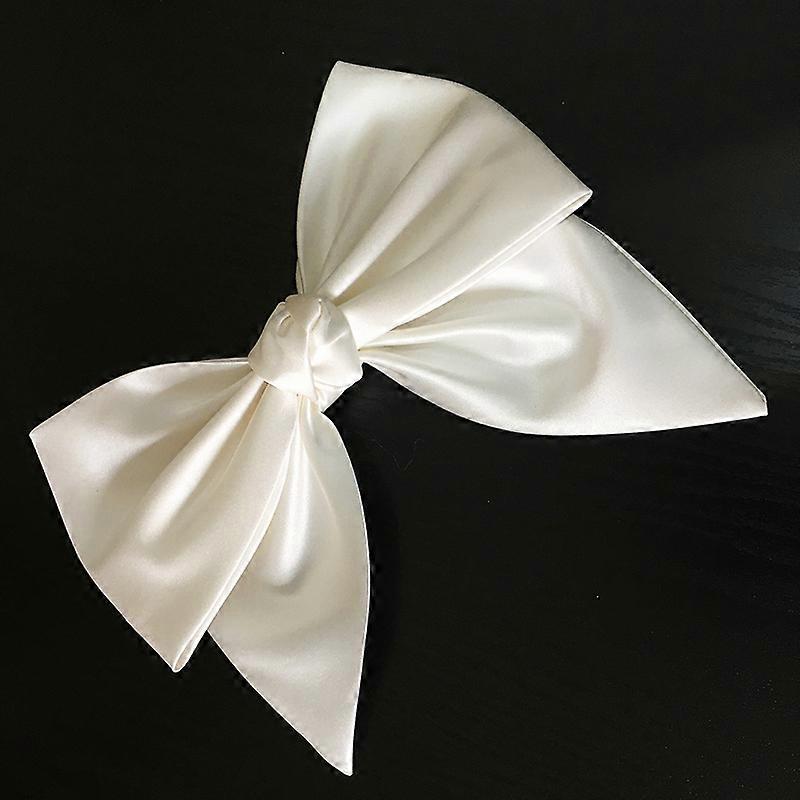 Bow Hairpin White Satin  Quality Oversized Soft and Comfortable