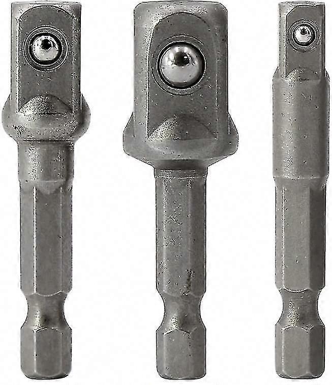 3 Piece Hex Nut Adapter Plug Screwdriver Adapter Socket Nut Socket Set