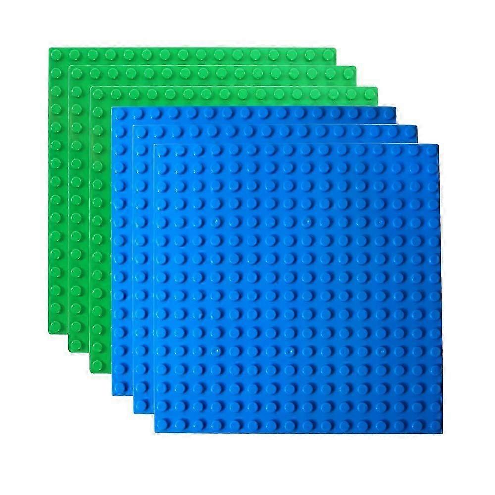 6-Pack Large Building Baseplates Compatible with Duplo and Mega Bricks for Kids