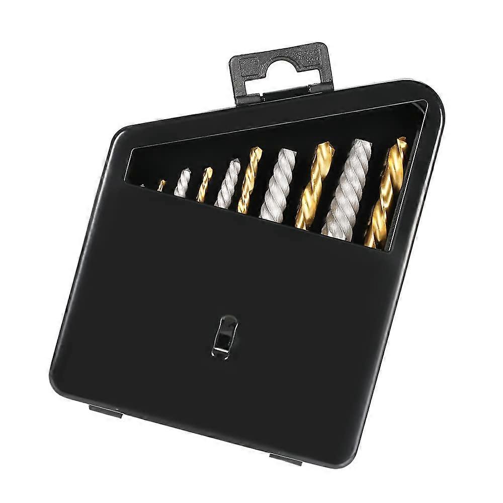 10pcs Left Hand Drill Bit Broken Bolt Damaged Screw Extractor Set with Metal Case