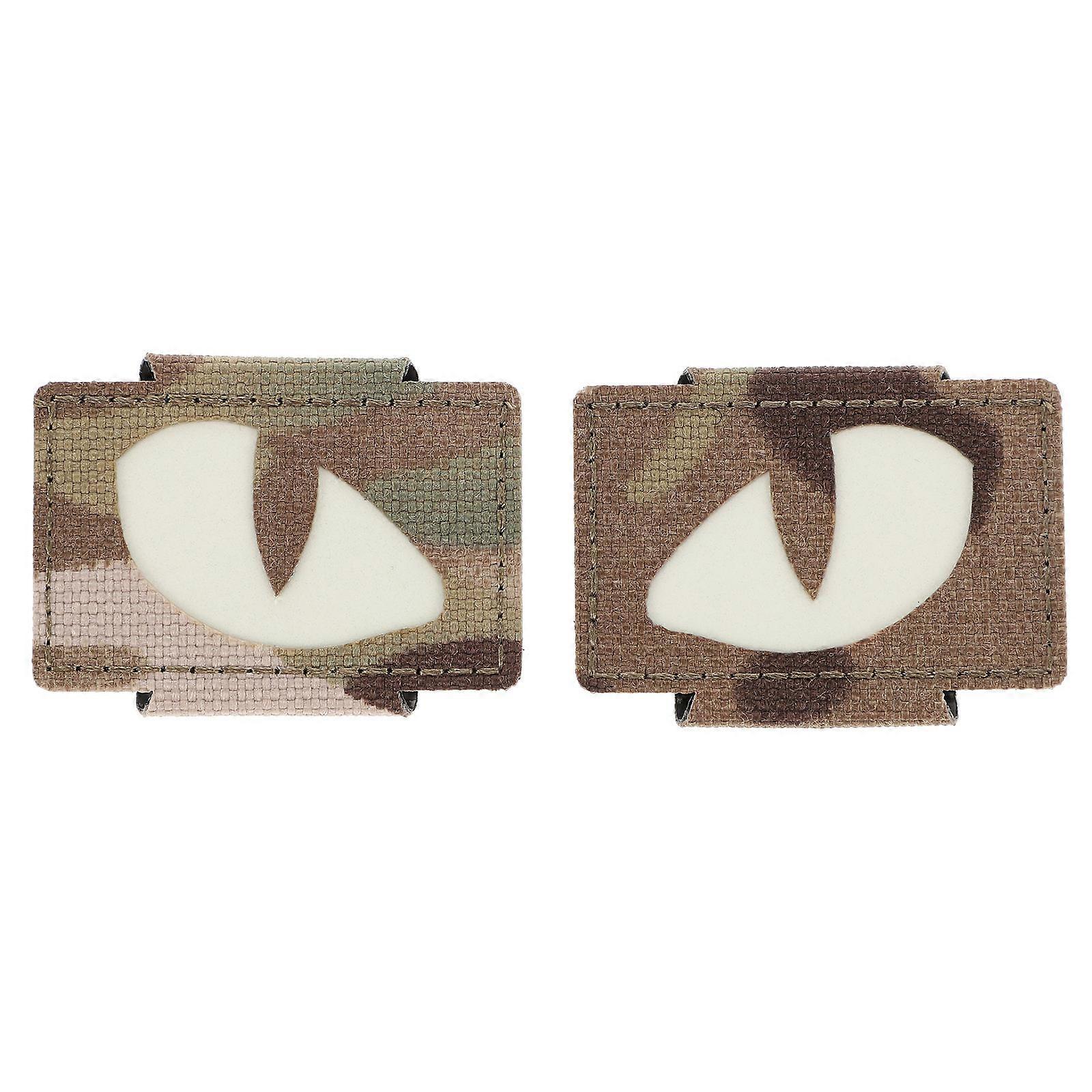 Hat Reflective Cat Eye Patch Outdoor Backpack Camouflage Nylon Identification 2Set