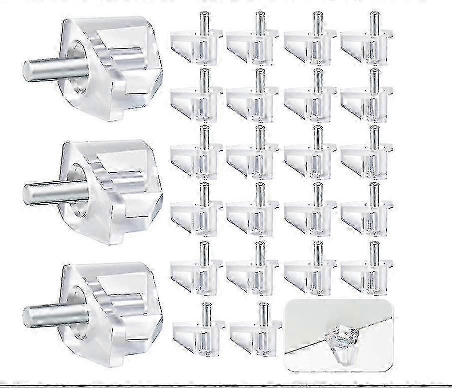 Clear Plastic Shelf Support Nails, 50pcs Transparent Bracket Pegs for Cabinet, Bookshelf & Cupboard, Living Room Shelf Holder Pins