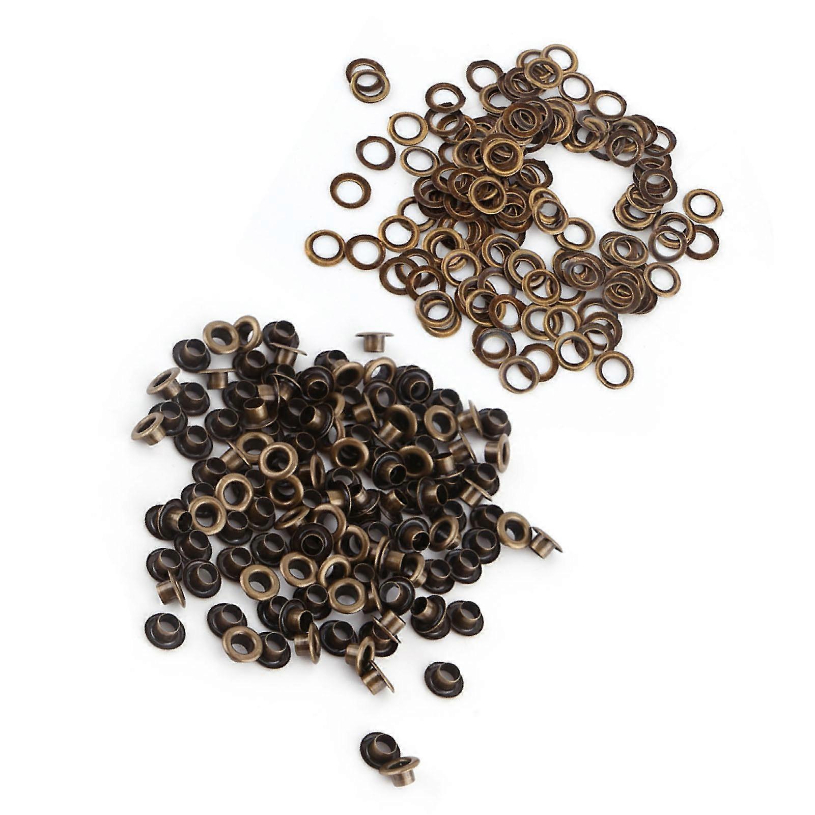 100pcs Brass Metal Eyelets with Iron Washers 5mm Inner Diameter