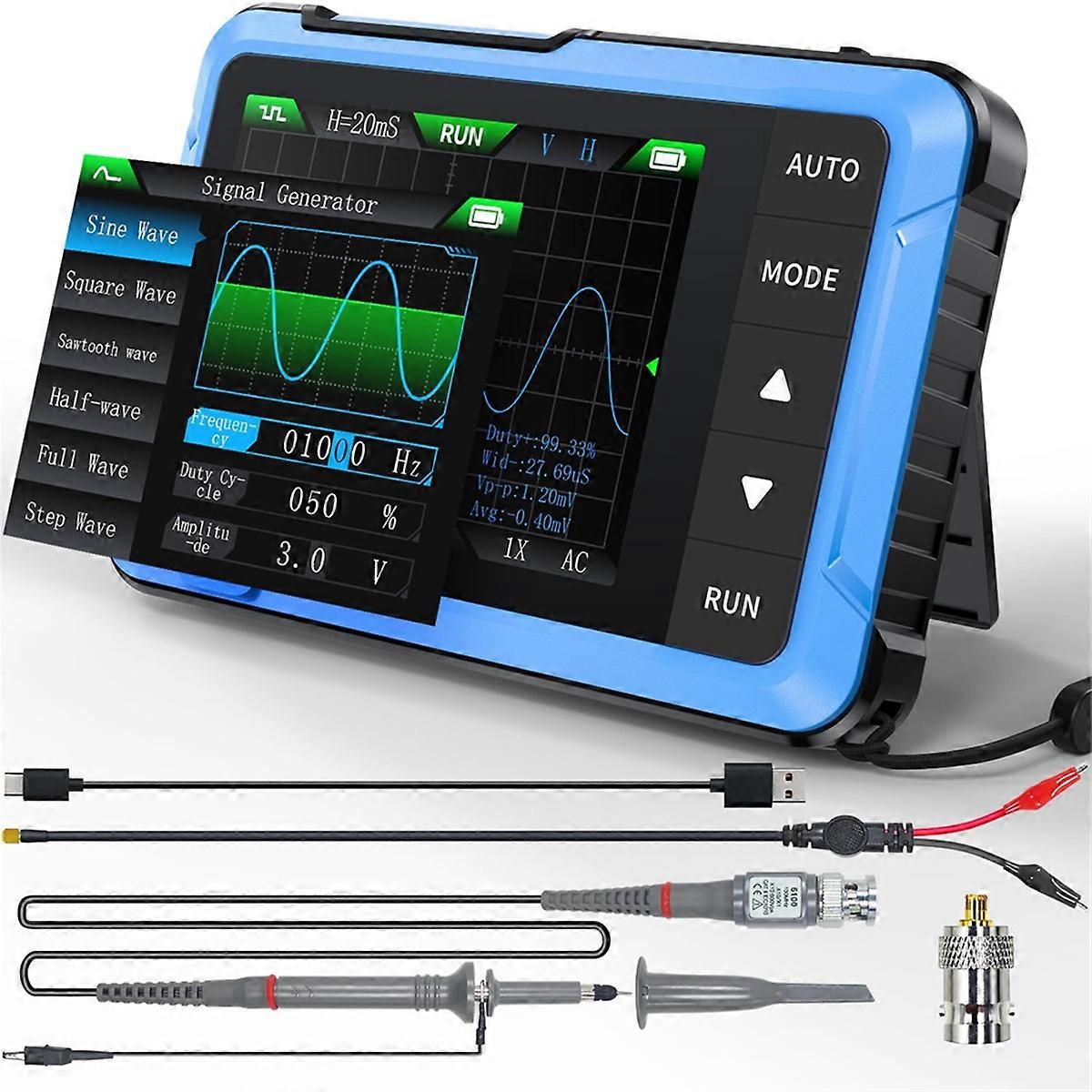 Oscilloscope/DDS Signal Generator 2-in-1,2.8 Inch TFT,10MHz Bandwidth, 48MS/S Sampling Rate, Trigger Function Auto/Nomal
