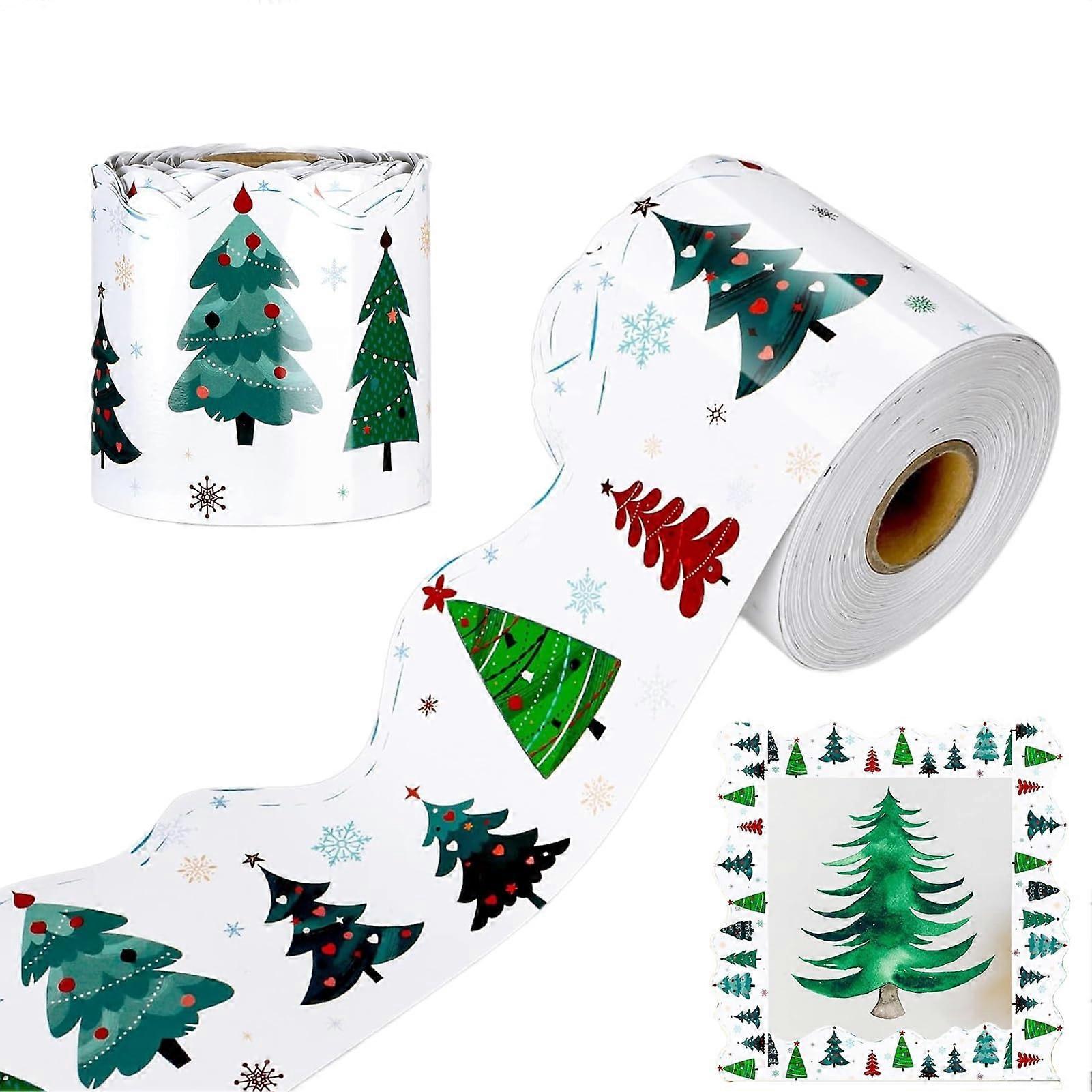 Christmas Tree Classroom Board Stickers, Vintage Christmas Bulletin Board Decoration for Walls, Doors, and Desks